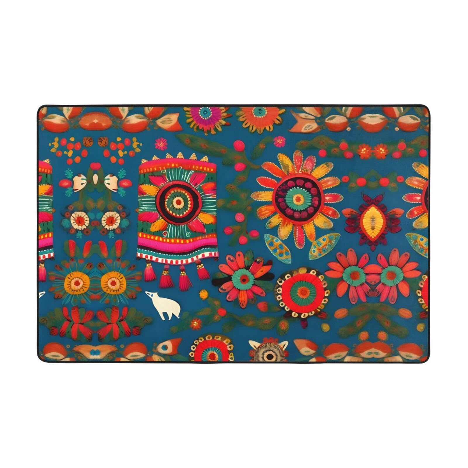 Tapis bohème style mexicain en textile premium super doux pour décoration salon