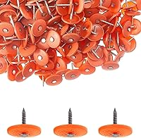 Vista 1 de Paquete de 100 clavos redondos de plástico para techos de 1 pulgada, clavos de papel de alquitrán galvanizado para fijación de envoltura de casa