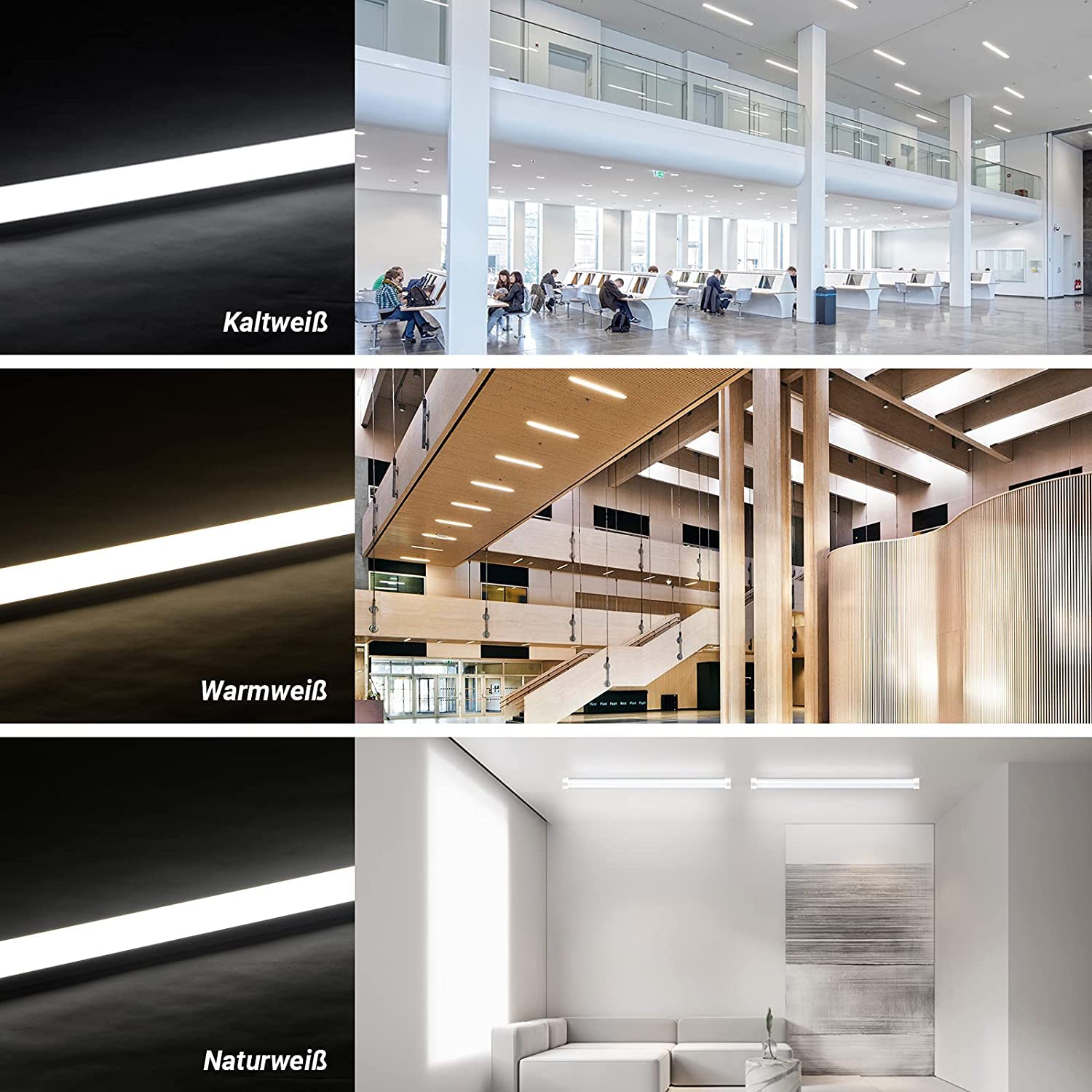 papasbox 4 Pack 40W LED Deckenleuchte Röhre Licht, 120cm 4800LM Ultraslim Tube Röhre, Neutralweiß 4000K, Lineare Lichtleiste Leuchtröhre Deckenlampe Werkstattleuchte für Garage Keller Werkstatt