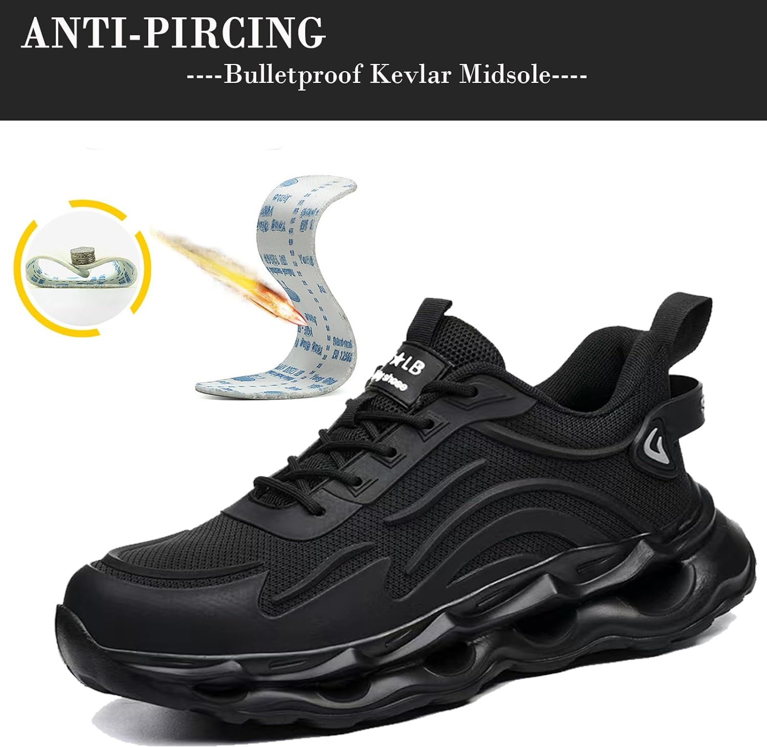 Nutropa Steel Toe Shoes for Men Women Work Safety Footwear Lightweight Breathable Comfortable Industrial Construction Sneakers - Image 3