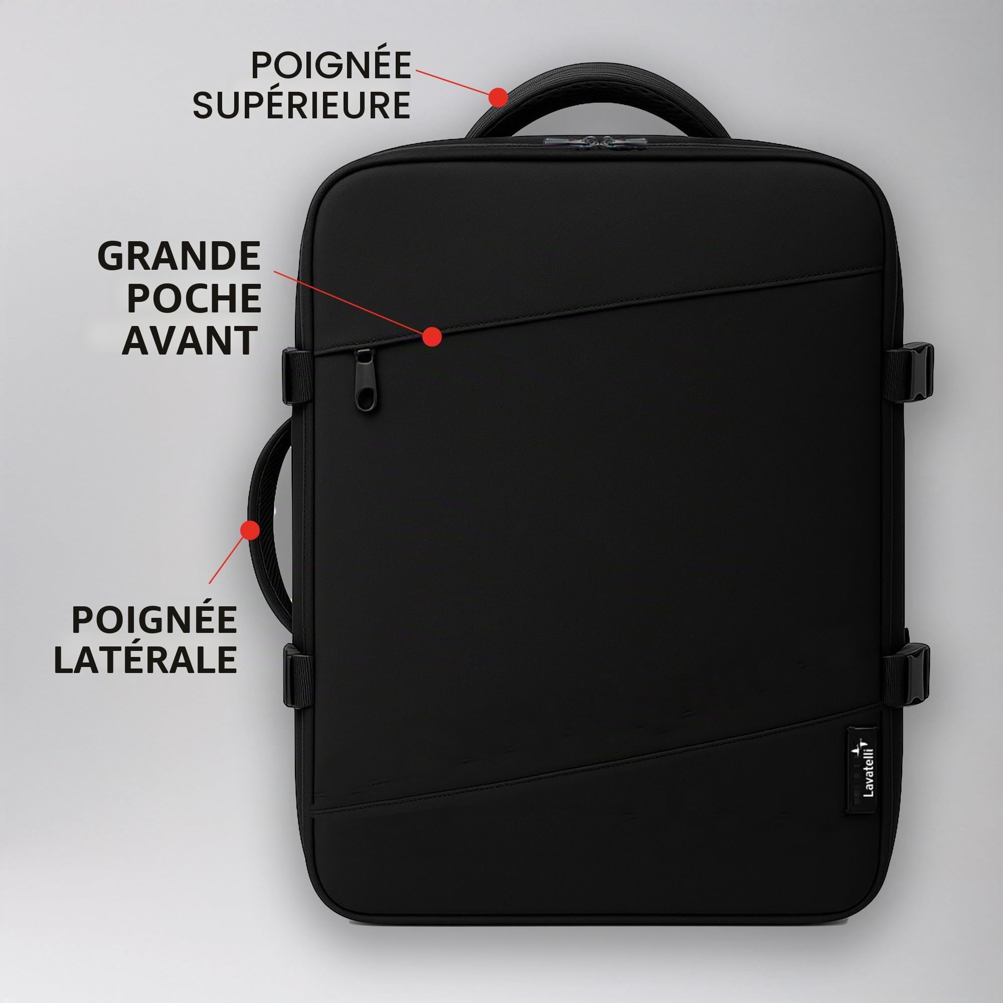 Lavatelli, Sac à Dos Sous Vide Ryanair 40x30x20 + Pompe USB-C Rechargeable & 2 Sacs 40x45 | Vac-u-Bag, Bagage Cabine EasyJet Low Cost | Sac à Dos Premium Voyage (Caratteri totali: 195. Limite rispetta