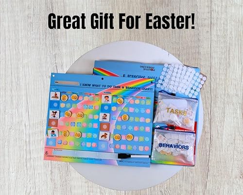 Miniatura 8 de Thought-Spot Tabla de recompensa de comportamiento para niños Tabla de tareas y comportamiento con 41 piezas de tareas, 32 piezas