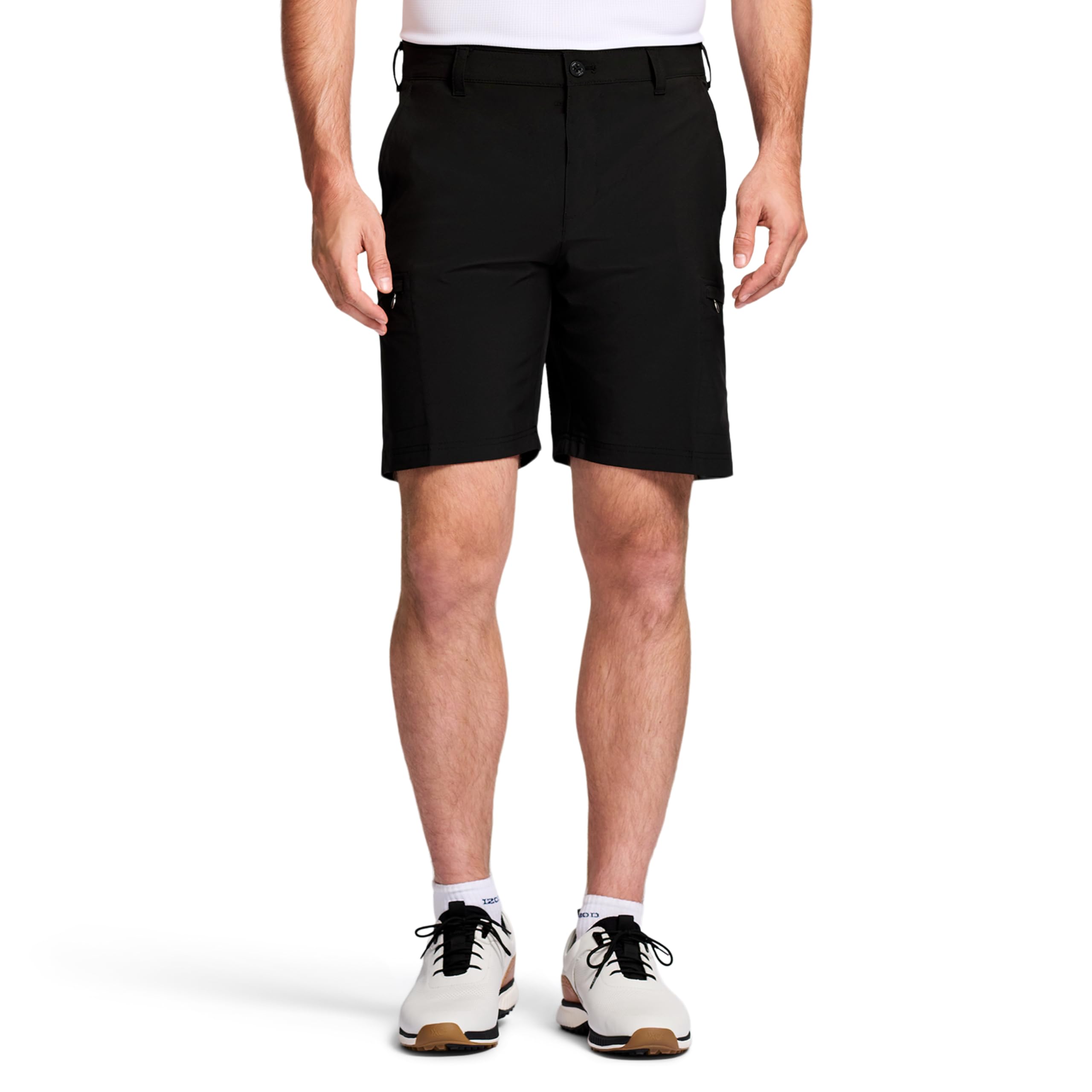 IZOD Men's Golf Swing Flex Stretch Cargo Short, Classic Black, 34