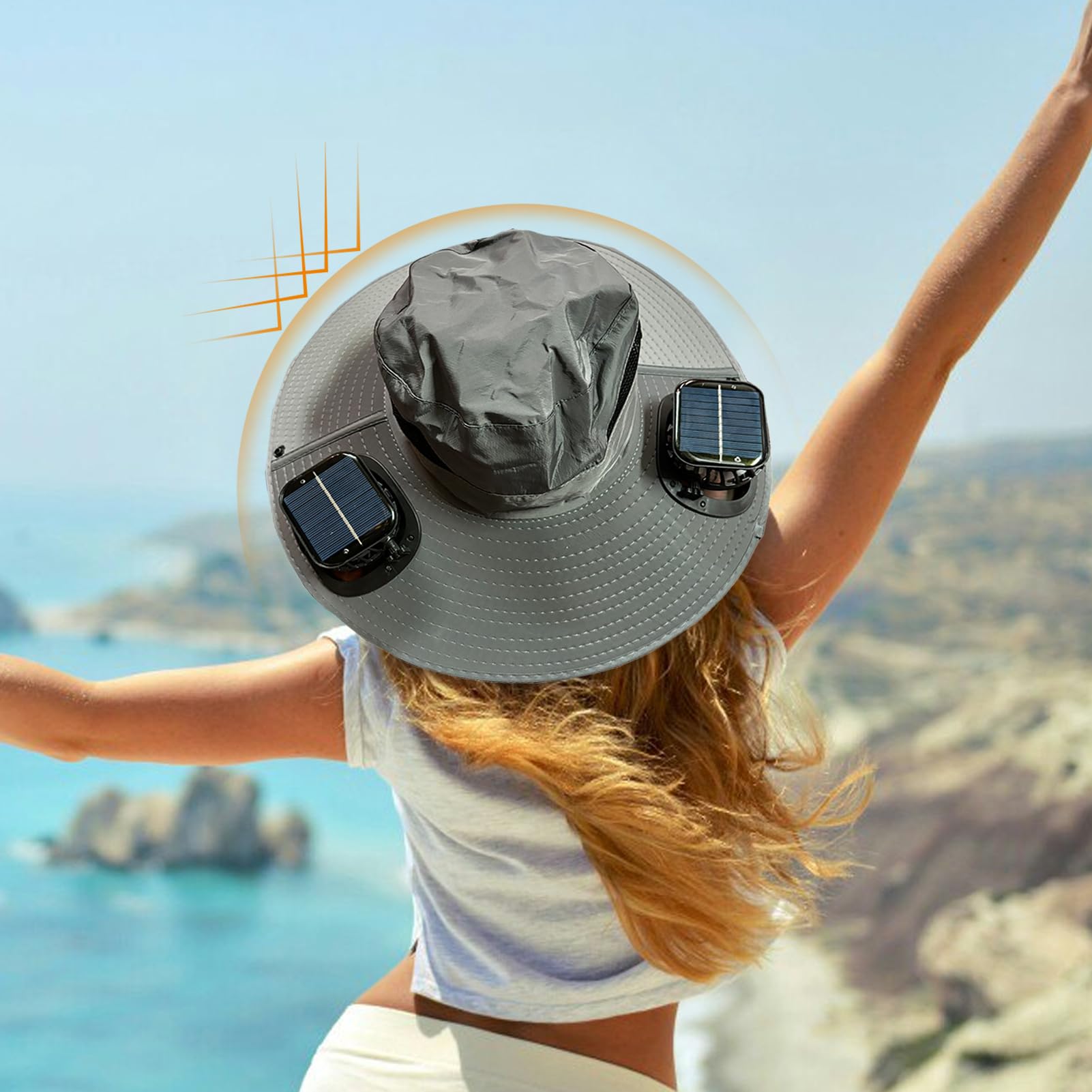 Cappello Ventilato Solare Protezione UV, Cappello Leggero e Rinfrescante | Copricapo Outdoor Escursionismo Campeggio Pesca Attrezzatura Personale Per Spiaggia Pesca Campeggio Outdoor Viaggi Escurs