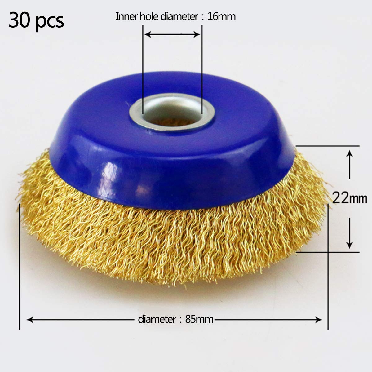 Tarcza Polerska, Zestaw Szczotek Drucianych Idealny Do Usuwania Rdzy/Korozji/Farby Średnica Wewnętrznego Otworu-16 Mm/a/20 Pcs