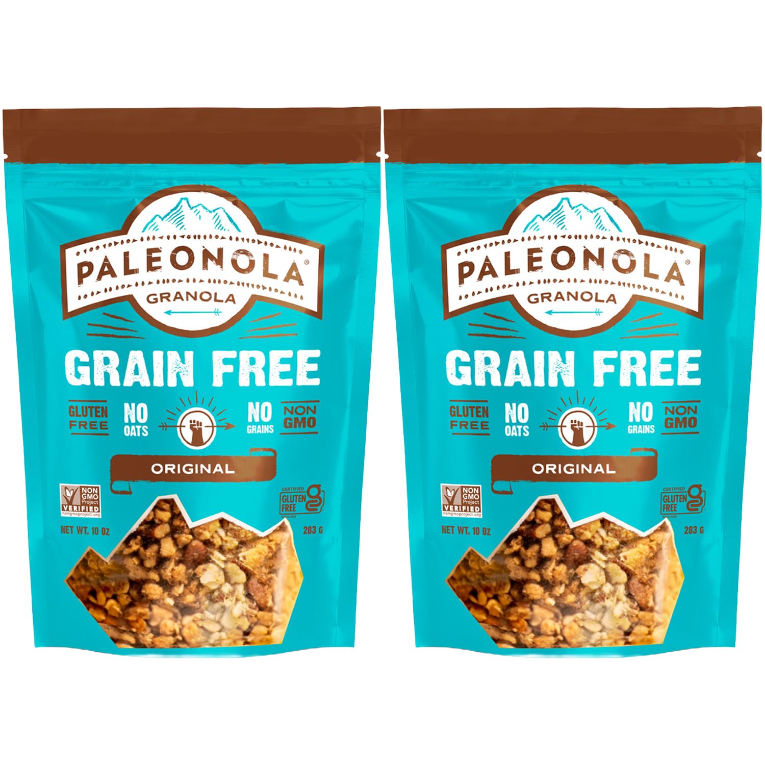 Original Grain Free Granola, 10 Oz Resealable Bag (Pack of 2) - Grainless Protein Paleo Granola Blended with Dried Coconut and Cranberries - Low Carb, Gluten & Dairy Free, Non-GMO Snack