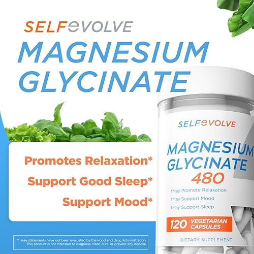 Miniatura 2 de Glicinato de magnesio de 480 mg - Suplemento de magnesio de alta absorción que ayuda al alivio del estrés, sueño, salud cardíaca, nervios, músculos