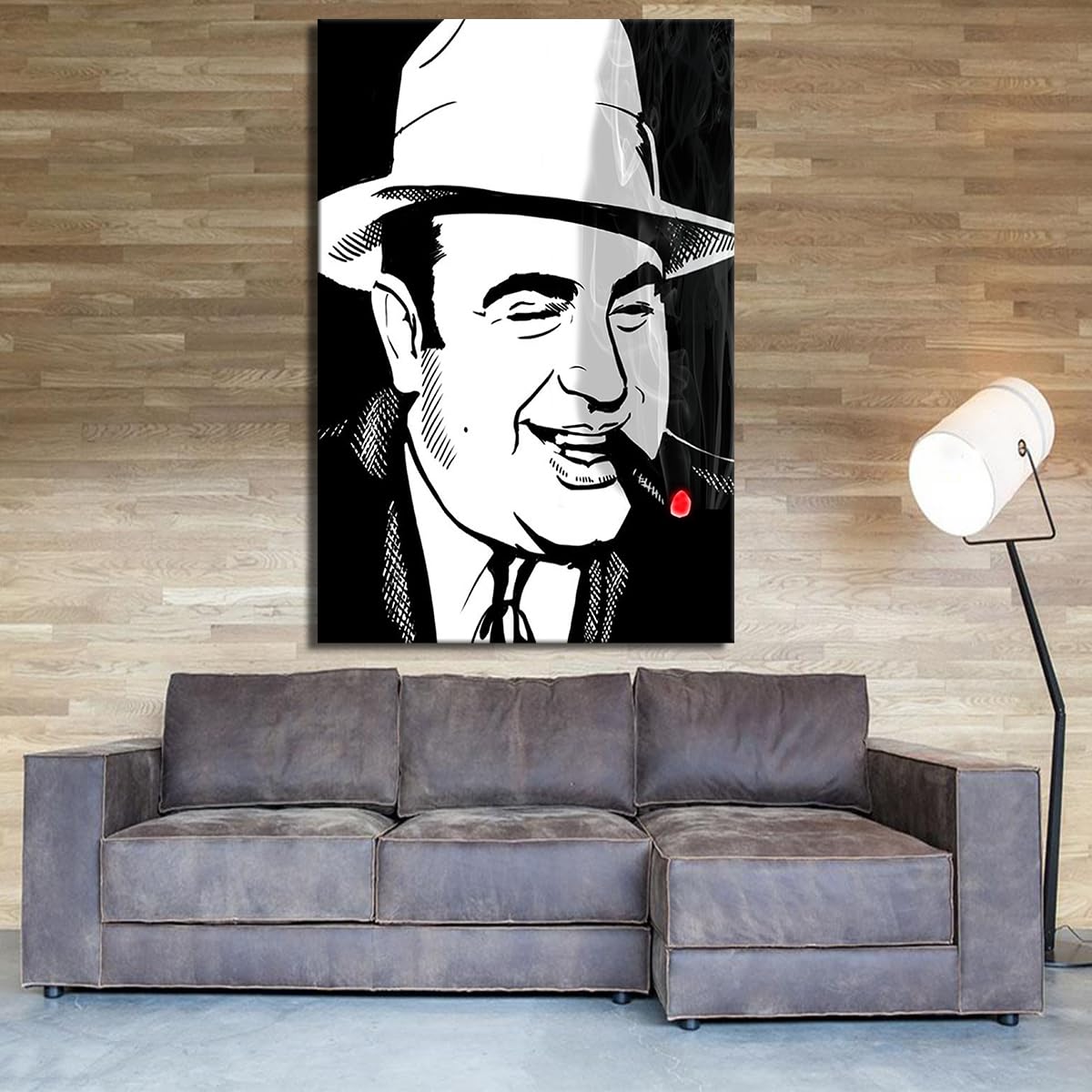 Bilder Al Capone 120 x 80 cm Leinwandbilder XXL - 1 Teilige Wandbilder Film Popular Movies Kunstdrucke w-P-2020-0003
