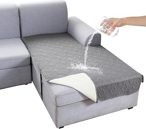 Miniatura 53 de Genina Funda de sofá 100% impermeable para sofá de 3 cojines, fundas de sofá antideslizantes lavables para sofá modular en forma de L, protector de