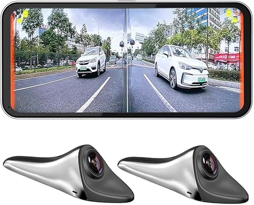 Car Blind Spot Camera Paired with Car Blind Spot Display System, Blind Spot Driving Recorder, BSD Blind Spot Warning Assistance, Blind Spot Monitoring BSM, Camera Monitoring System CMS (Silvery)