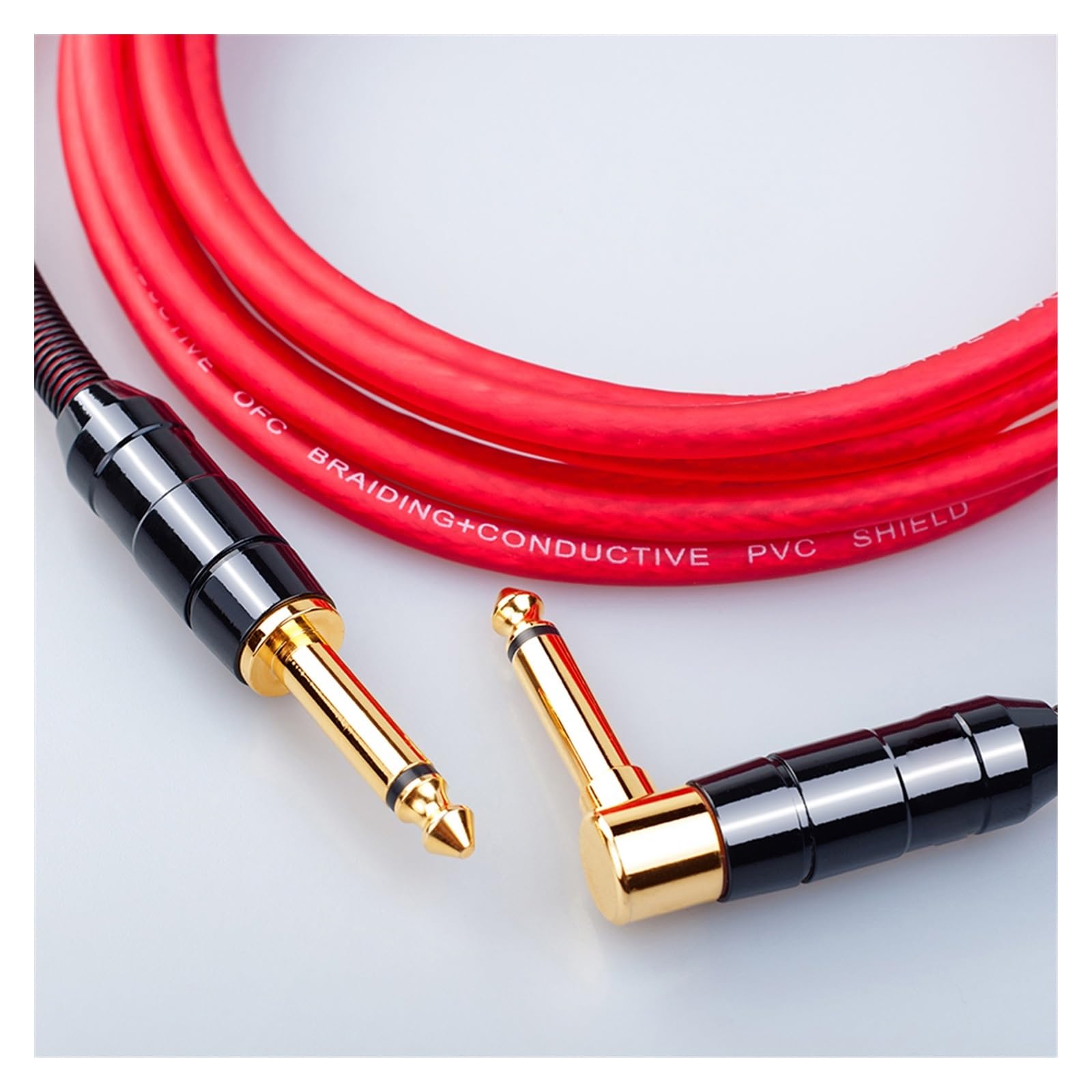 Professionelles Gitarren-Audiokabel 6M Gitarrenkabel Rauschunterdrückung Instrumentenkabel Für E-Gitarre Bass 6,35 Mm Stecker Gitarren-Audiokabel (Color : C)