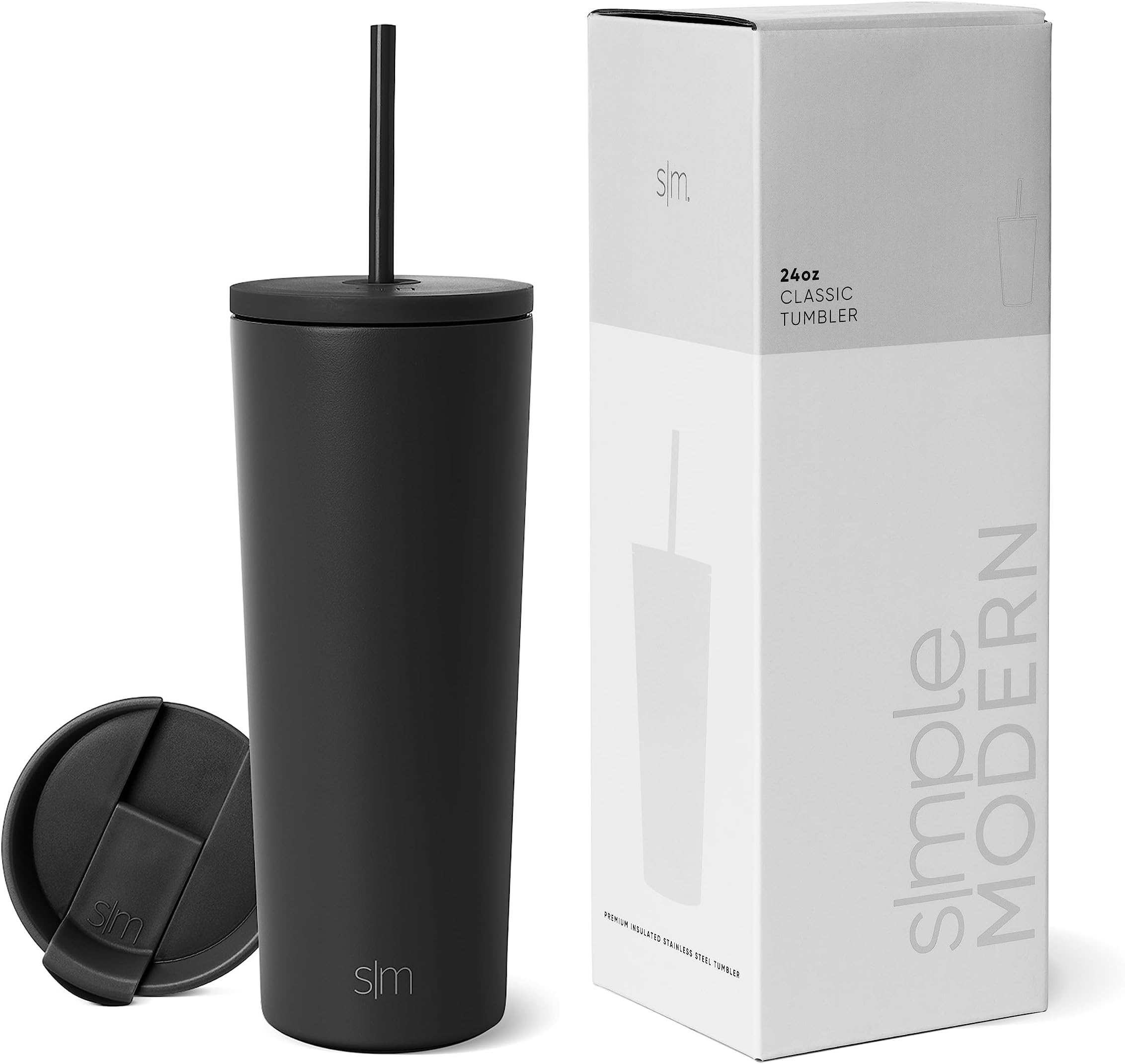 Simple Modern Gobelet Thermique Trek 1480ml Avec Poignée Et Paille - Acier Inoxydable, Blush