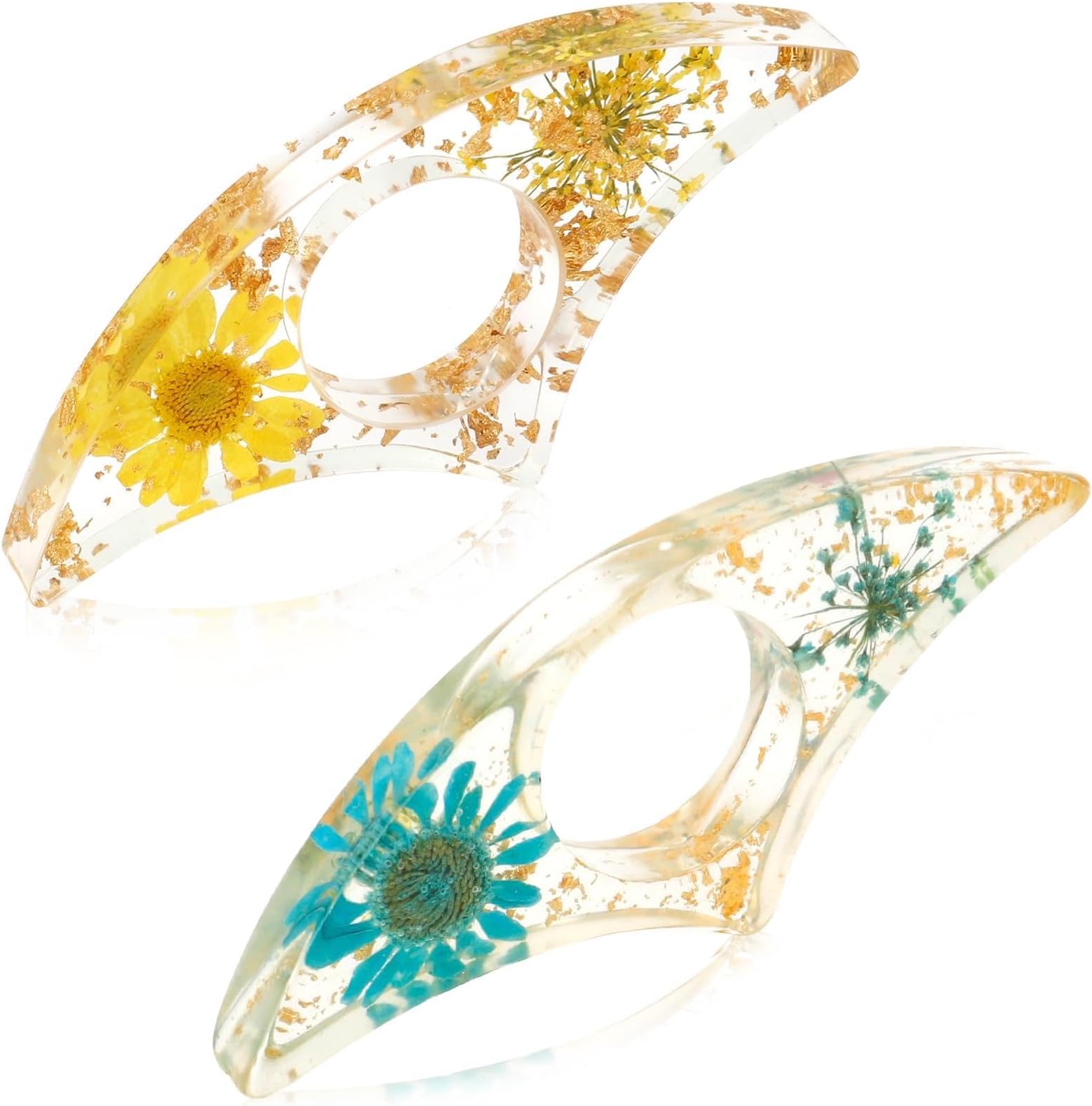 Book Page Holder, 2 PCS Thumb Book Page Holder Dried Flower Resin Page Holders for Reading Flower Bookmark Reading Gifts Accessories for Readers Books Lovers Students Teachers Bookworm Bookmarks