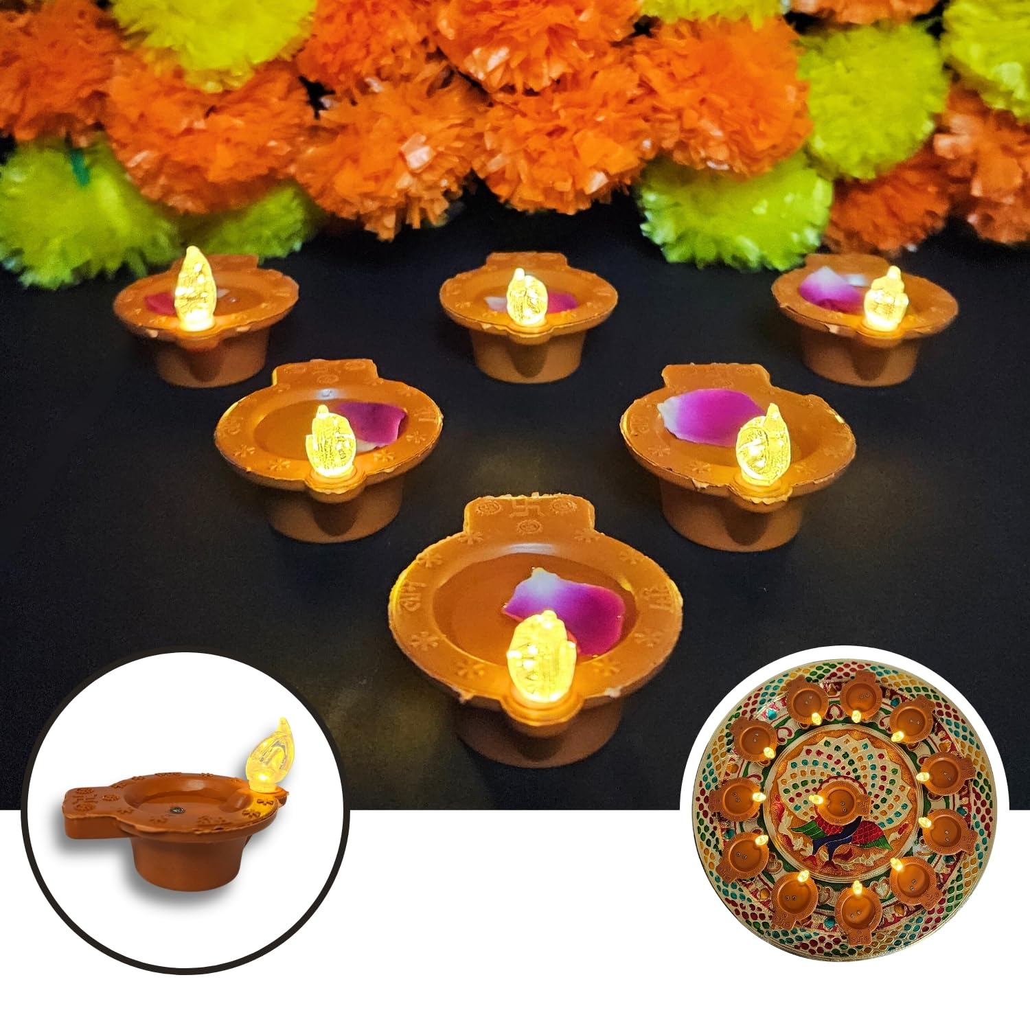 Essentco Water Sensor Diya Set of 12 | Electric Flameless & Smokeless Diya | LED Water Diyas for Diwali Festival, Balcony, Home & Office Decor (B0DFTX1G4C) Amazon Price History, Amazon Price Tracker
