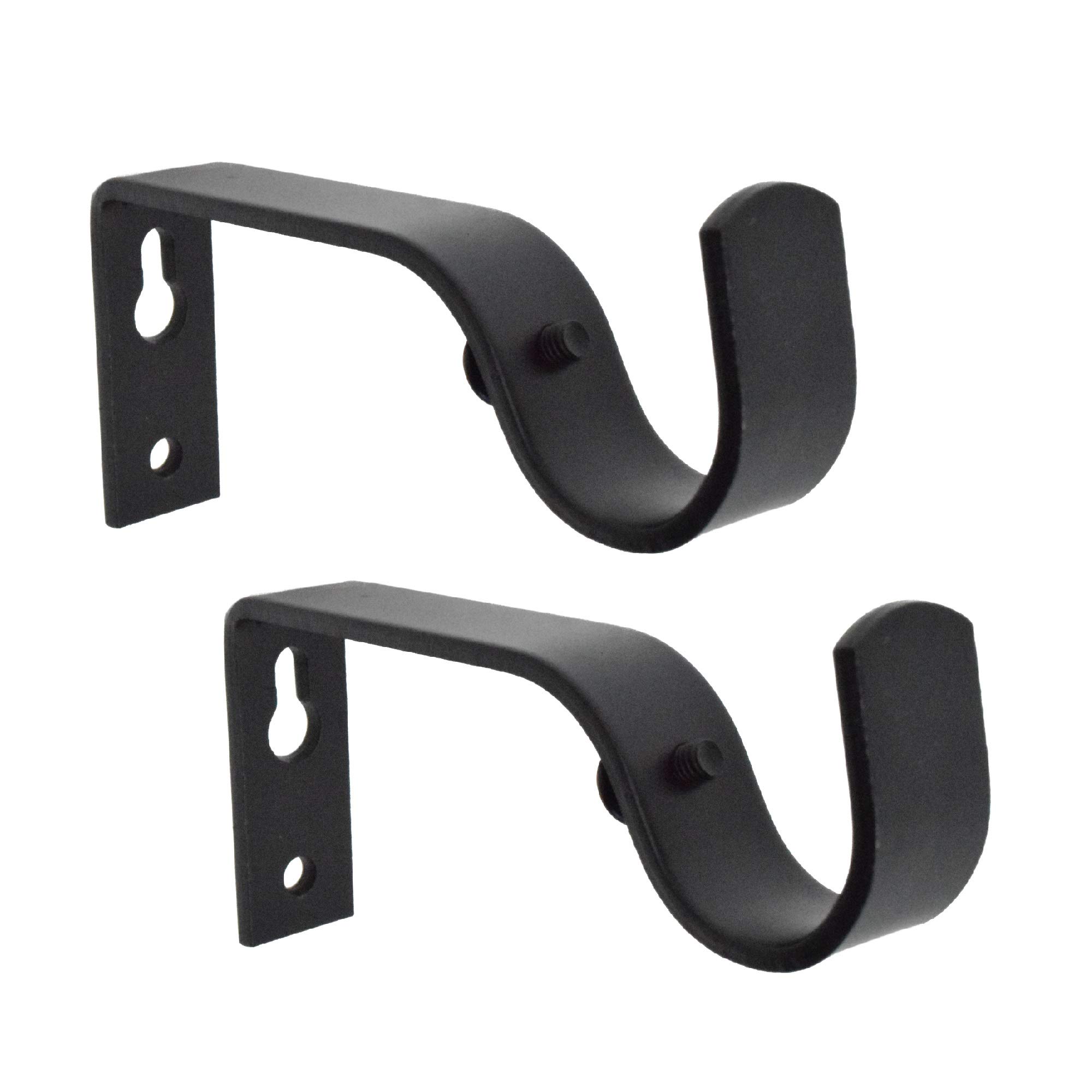 Buy gb Home Collection Black Curtain Rod Bracket, 4.3" Long 2 Pack, for