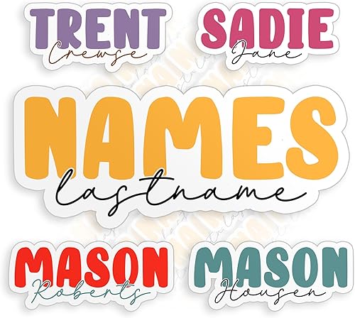 Calcomanía personalizada con nombre completo, calcomanía personalizada con nombre de color, impermeable, troquelada, para casco duro, botella de