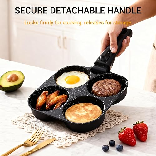 Miniatura 3 de Ammeloo 21-Piece Ceramic Pots and Pans Set Non Stick with Detachable Handles and Egg Frying Pan & 21 Pcs Pots and Pans Set Non Stick with Detachable