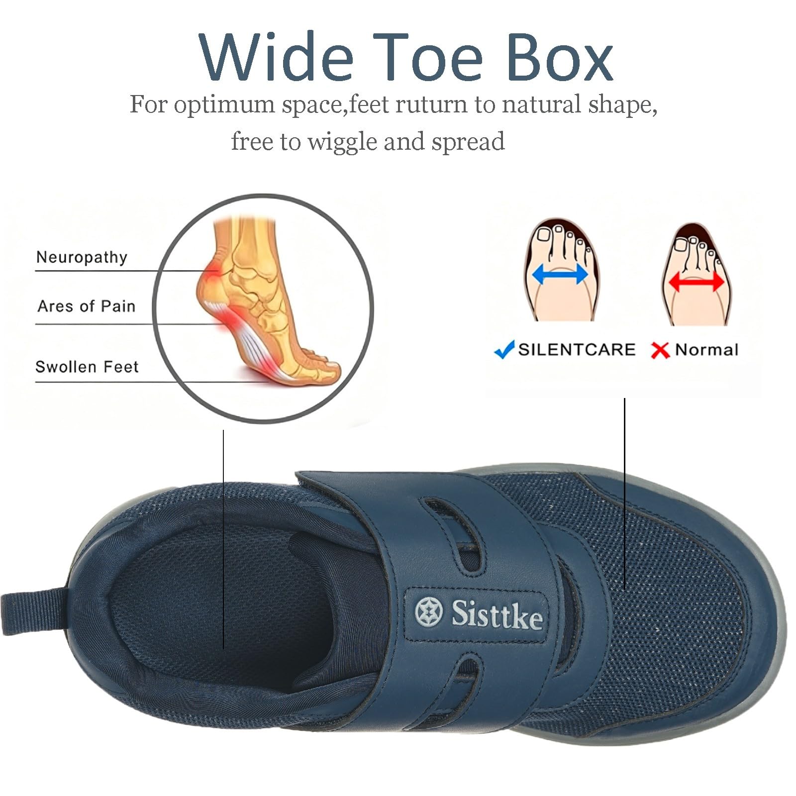 Zapatillas Diabéticos Ajustable Hombre Mujer Ancho | Respirable,Cómodos,Antideslizantes,zapatos ortopédicas especial,para ancianos,pieds sensibles