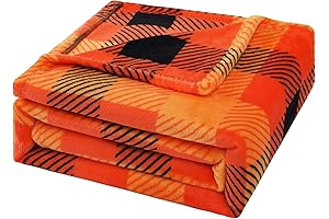 BOBOR Checkered Decorative Throw Blanket for Halloween