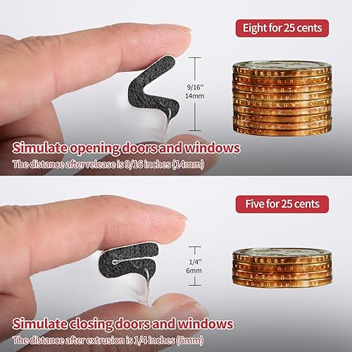 Miniatura 2 de Sello de puerta de burlete de 20 pies con 8 sellos de esquina, repuesto en forma de V para marco de puerta (blanco)