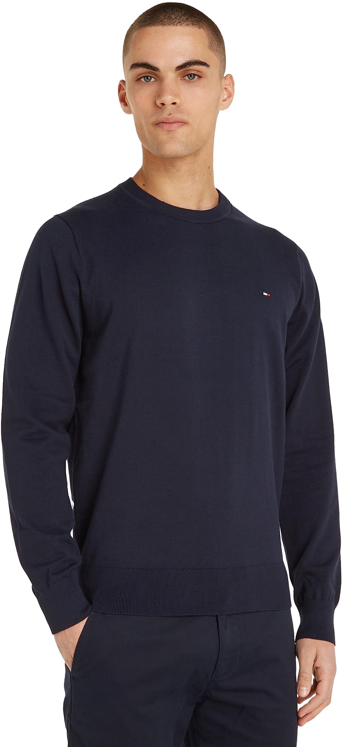 Tommy Hilfiger Men's Blue (Desert Sky) 1985 Crew Neck Sweater Mw0mw30955 Pullovers, Xxl