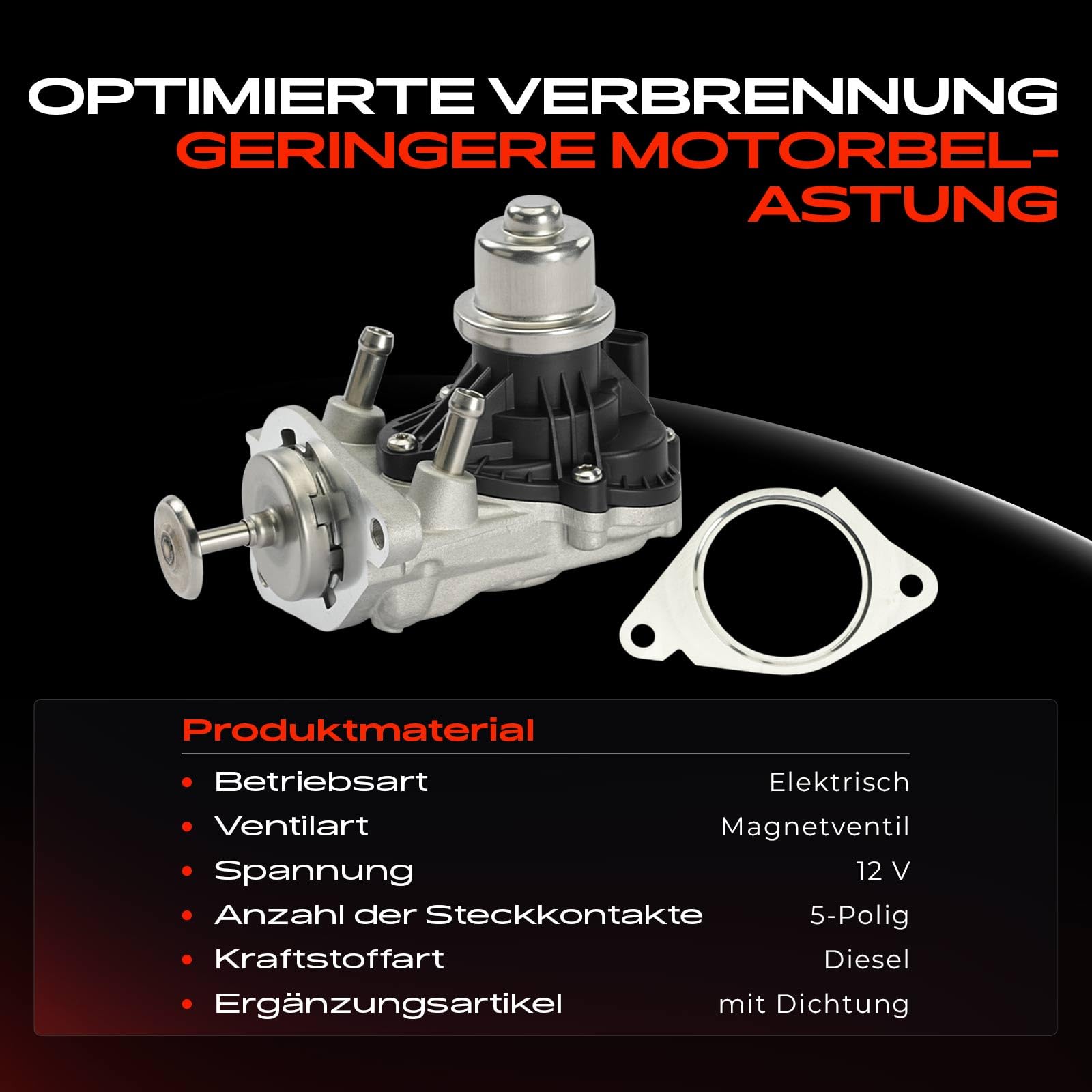 Frankberg Válvula EGR de tubería de 5 Polos 11718513132 | Compatible con: Serie 3 Touring G21 G81, 2 Furgonetas de turismo activas F45, 6 Gran Turismo G32, A.u.r.i.s E18