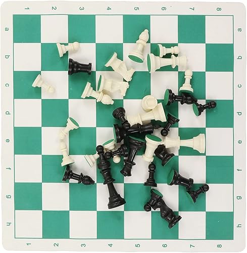 Miniatura 2 de Portable Chess Checkers Set with Storage, Folding Roll Up Travel Checkers Board Games, PU Leather Chessboard for Adults, Indoor Outdoor Family