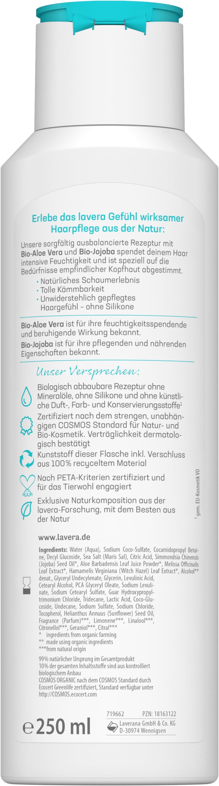 lavera Szampon nawilżający i pielęgnacyjny "Basis sensitiv" (250 ml)