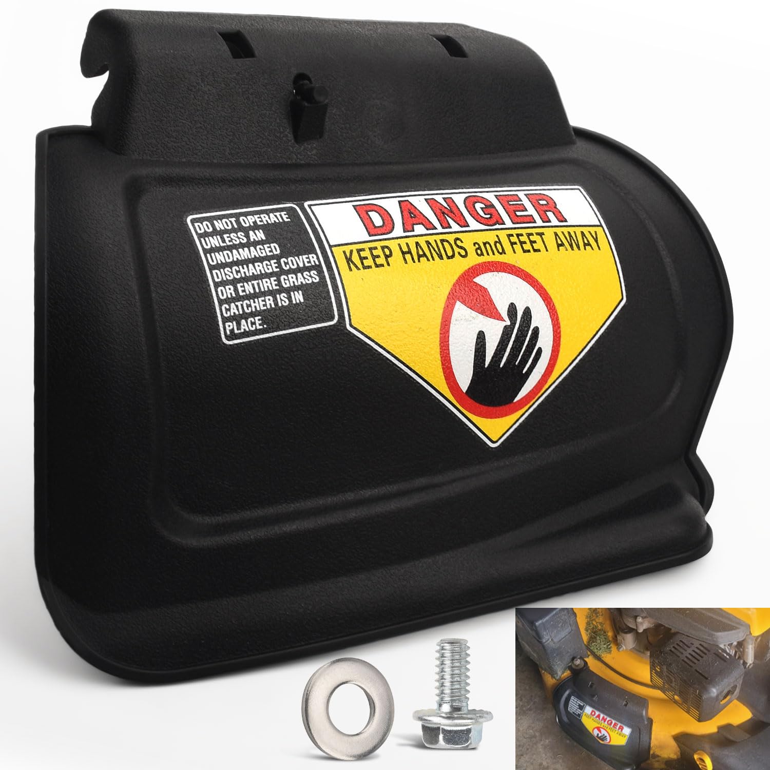 987-02516A Hinged Mulching Plug - Compatible with MTD, Troy Bilt, Craftsman, Cub Cadet, Fits 21" Murray Push Mower and More, Comes with Spring, Pin and Hinge 987-02516, 687-02516A, 687-02516