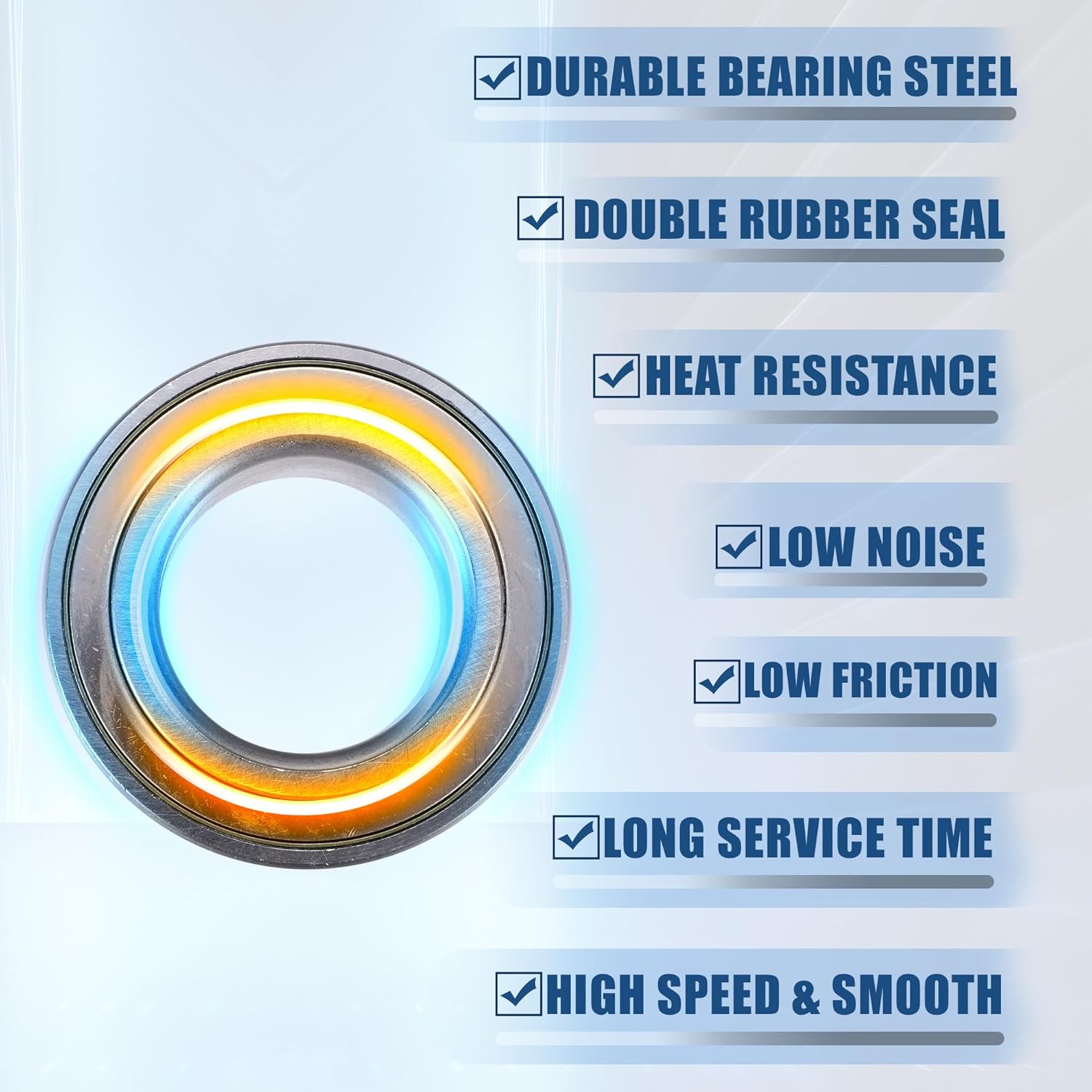 ACROPIX Rear Left Right Wheel Bearing 33411130617 33411468747 Fit for BMW 128i - Pack of 2 Silver Tone