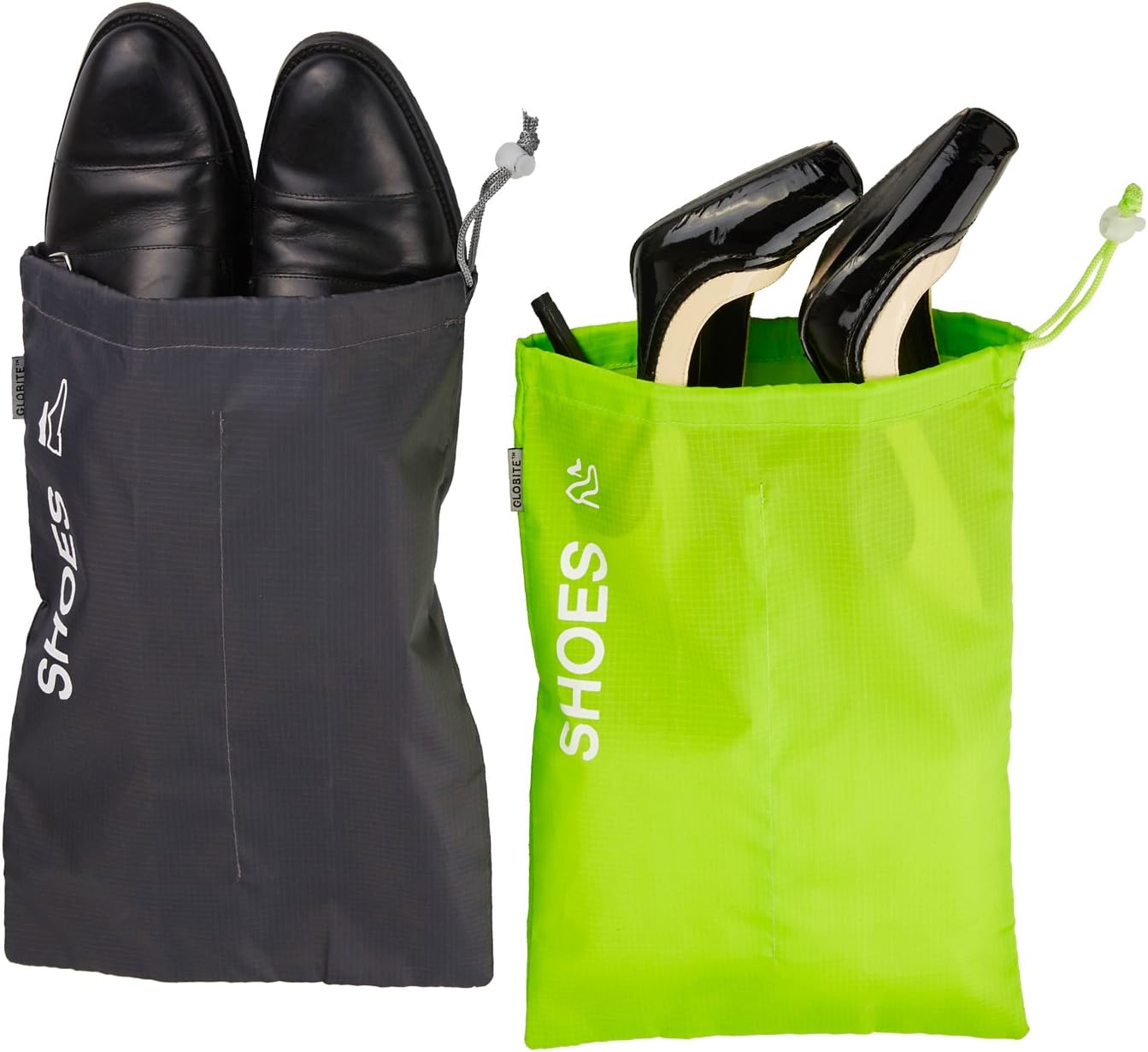 Shoe Bags for Travel (2 pcs), Storage, Gym, Office and Dance Tote/Pouch - Keeps Dirt Out of Your Luggage