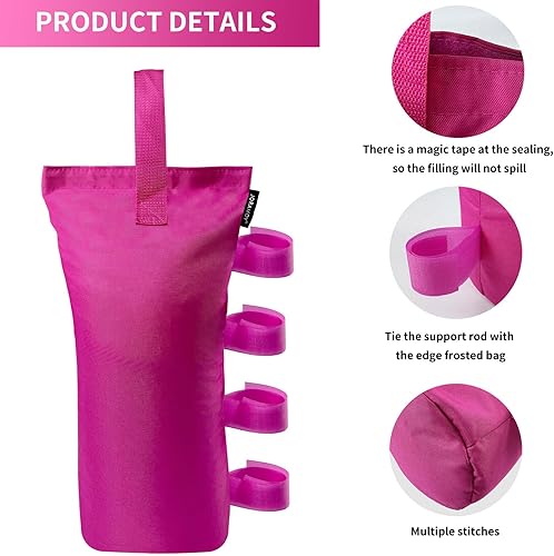 Vista 15 de Joramoy Bolsas de peso resistentes (150 libras) para tienda de campaña desplegable – Pesos para patas, juego de 4, color azul (sin arena)