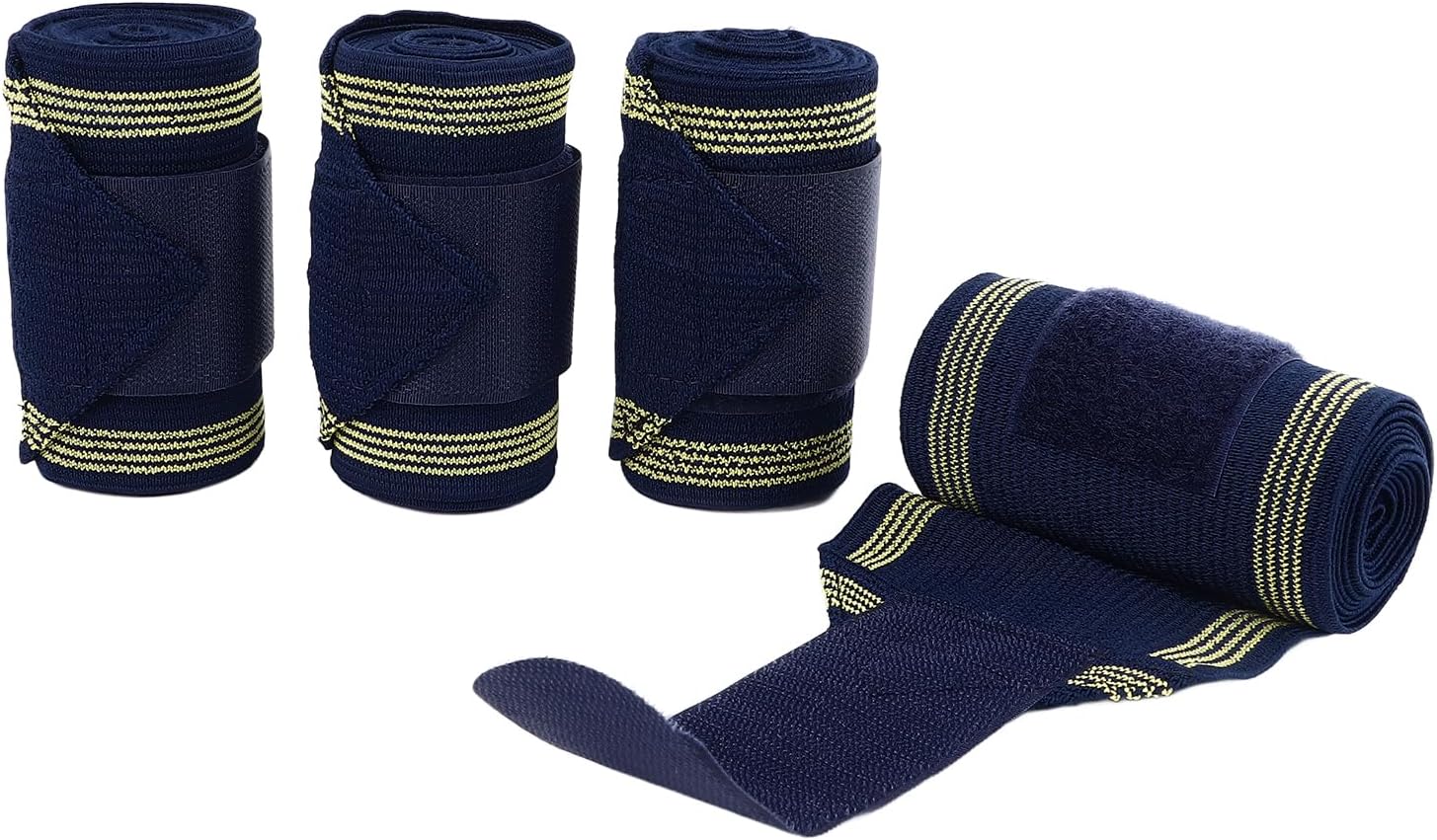 CDQL 4Pcs Horse Leg Wraps - Lightweight an Comfortable Horse Polo Leg Wraps - Soft Polyester Polo Wraps - Stable Supplies Equestrian Boots - Equestrian Accessories