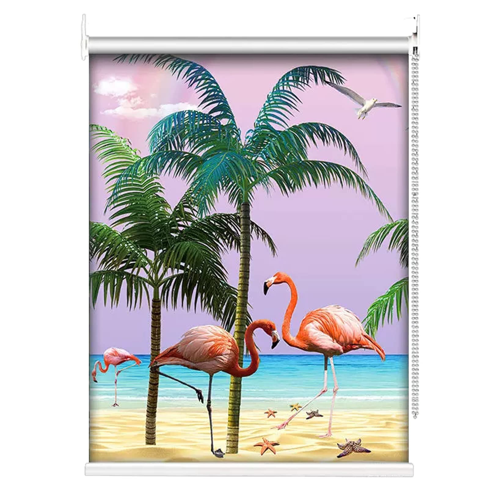 Flamingo Patterned 100% Blackout Curtains for Home Hotel Kitchen Bathroom Girls Room Interior & Exterior Roller Shades (37.4inx41.3in)