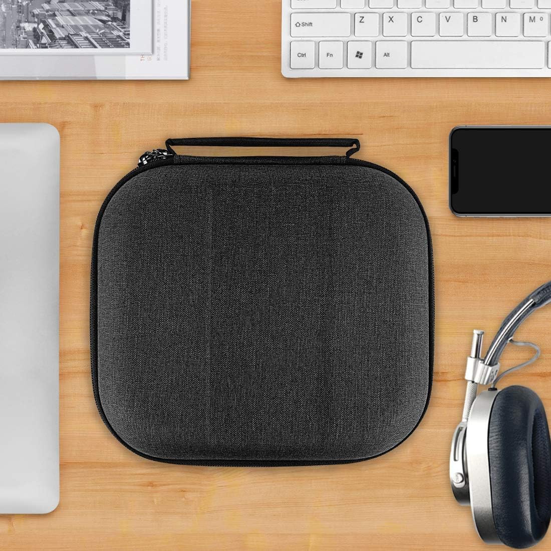 Geekria Shield Headphones Case Compatible with JBL Tour ONE M3, Grado SR80e, Audio Technica S300BT and More, Replacement Hard Shell Travel Carrying Bag with Cable Storage (Dark Grey) - Image 6