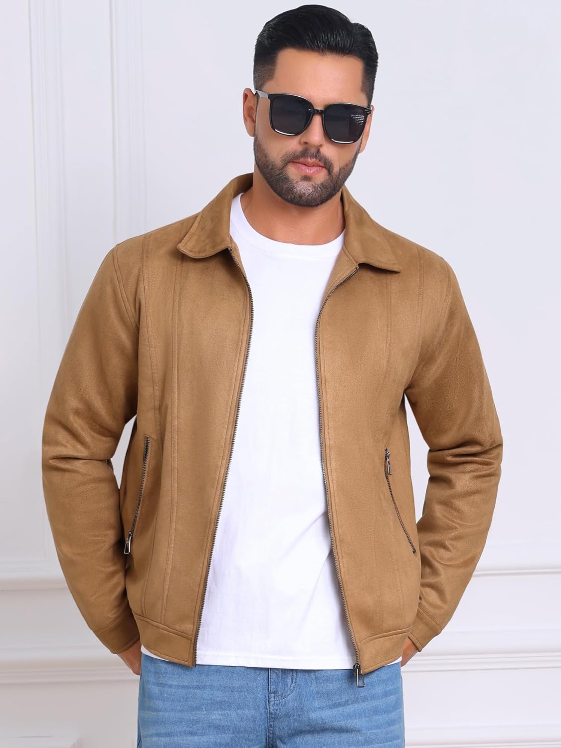 TATT 21 Casaco masculino casual com gola e zíper para uso ao ar livre jaqueta de camurça vintage em promoção! Veja a oferta e mais achadinhos de Jaquetas & Casacos 4 Hoje é o melhor dia para comprar TATT 21 Casaco masculino casual com gola e zíper para uso ao ar livre jaqueta de camurça vintage com aquele preço maroto! Promoção! Aproveite a oferta! 4