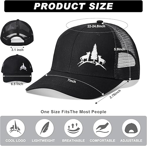 Miniatura 2 de Hercicy 12 gorras de béisbol bordadas con diseño de pino de montaña escarchada, gorra de béisbol ajustable para hombres y mujeres, pesca, golf,
