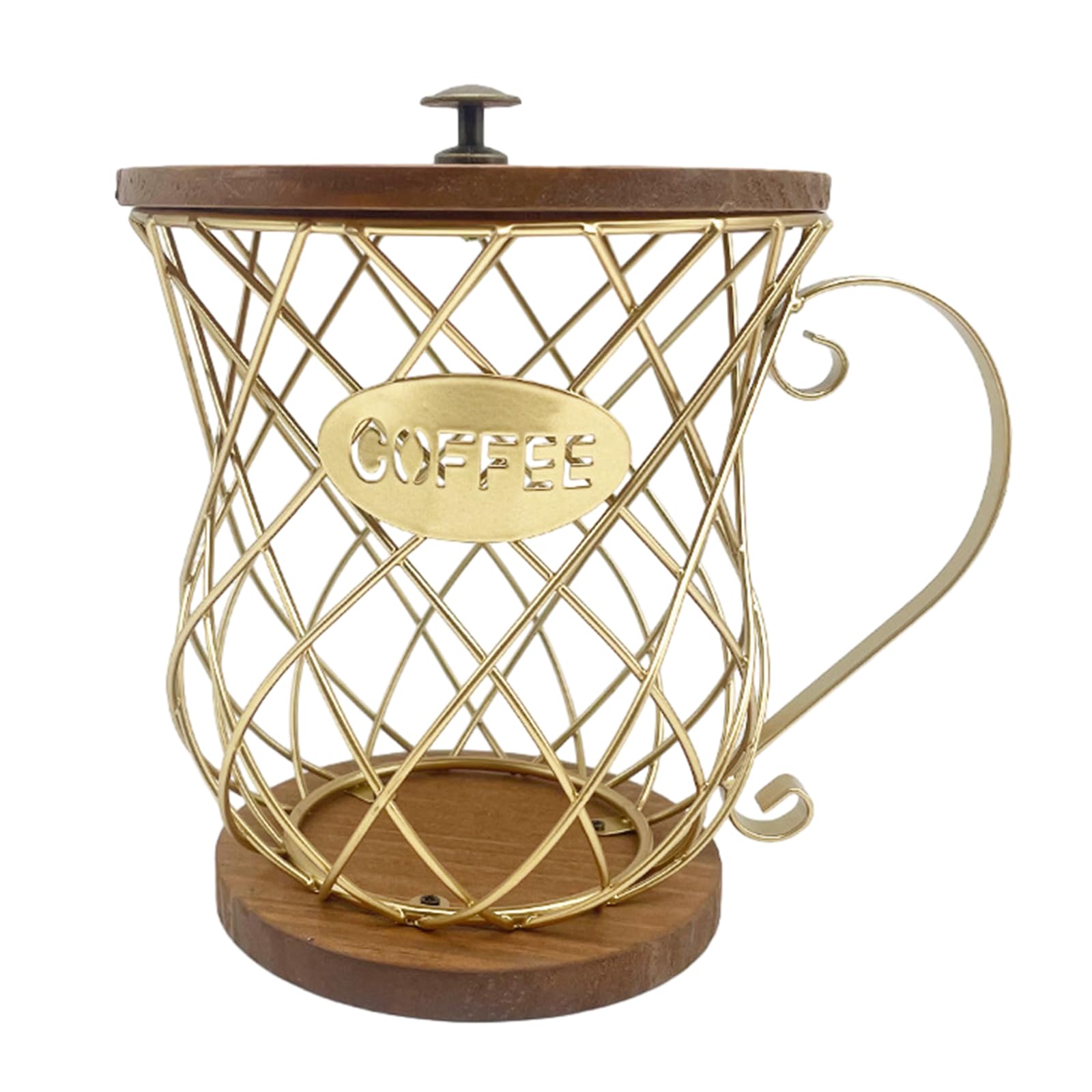 Msioytog Coffee Pods Storage Basket Vintage Multiple Coffee Pods Holder Countertop Kitchen Storage Organizer for Home Dispenser