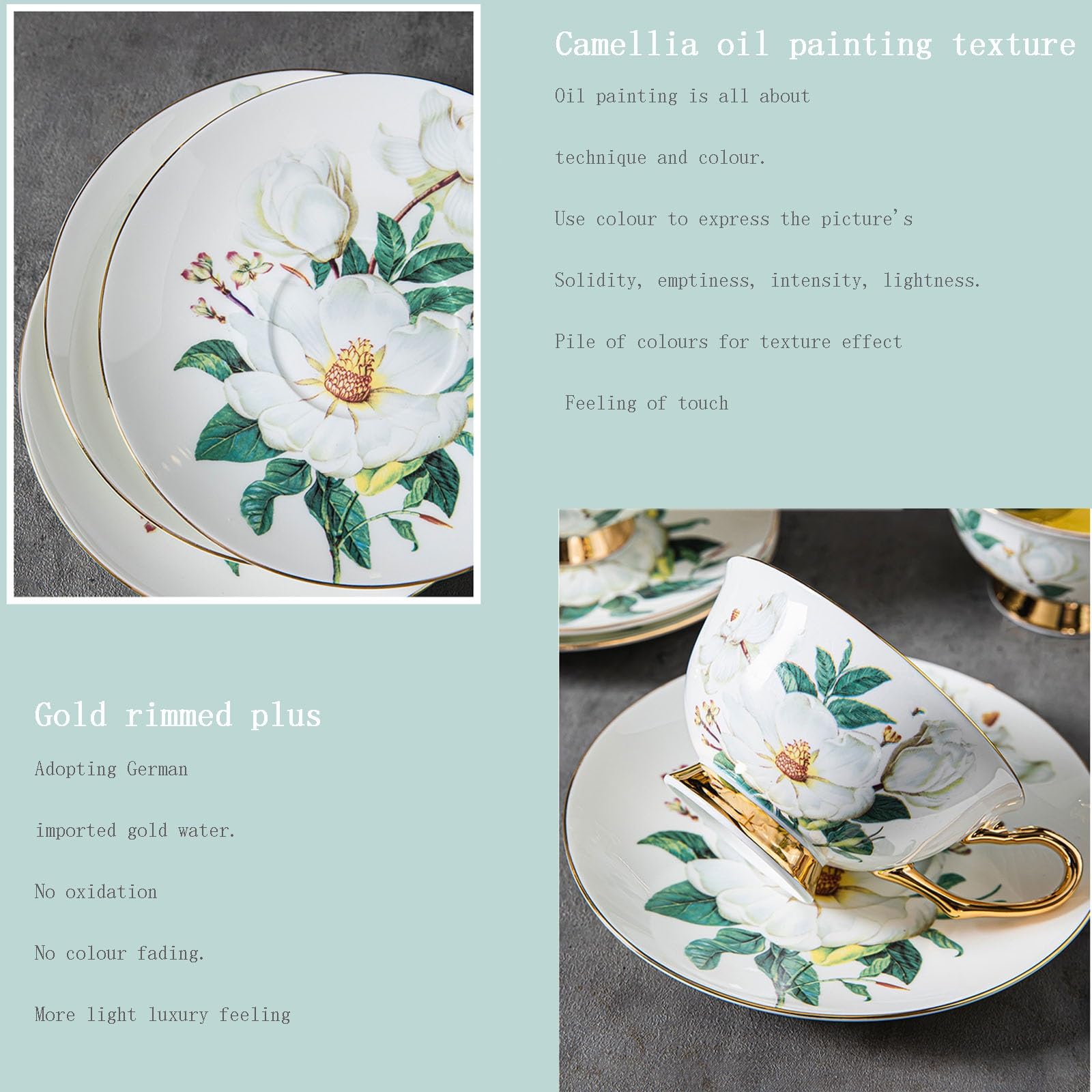Brytyjski porcelanowy zestaw do herbaty w stylu vintage, kwiatowy ceramiczny zestaw do kawy, filiżanki i spodek dla 6 osób, retro filiżanki do kawy ze spodkiem i łyżeczką do kawy, na