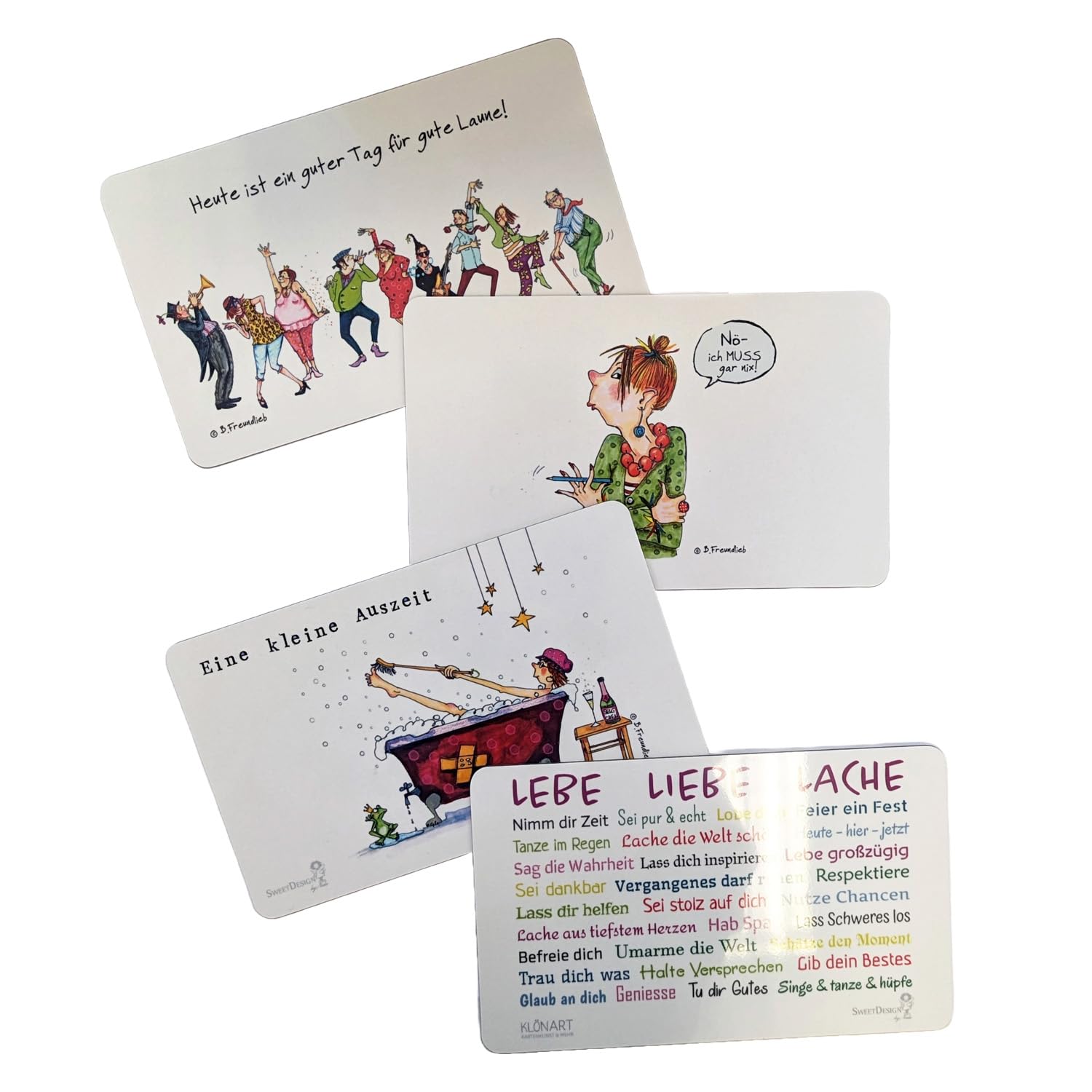 Sweetdesign - 2 Planches Petit-déjeuner Motifs Barbara Freundlieb | Cadeau Déco Humour