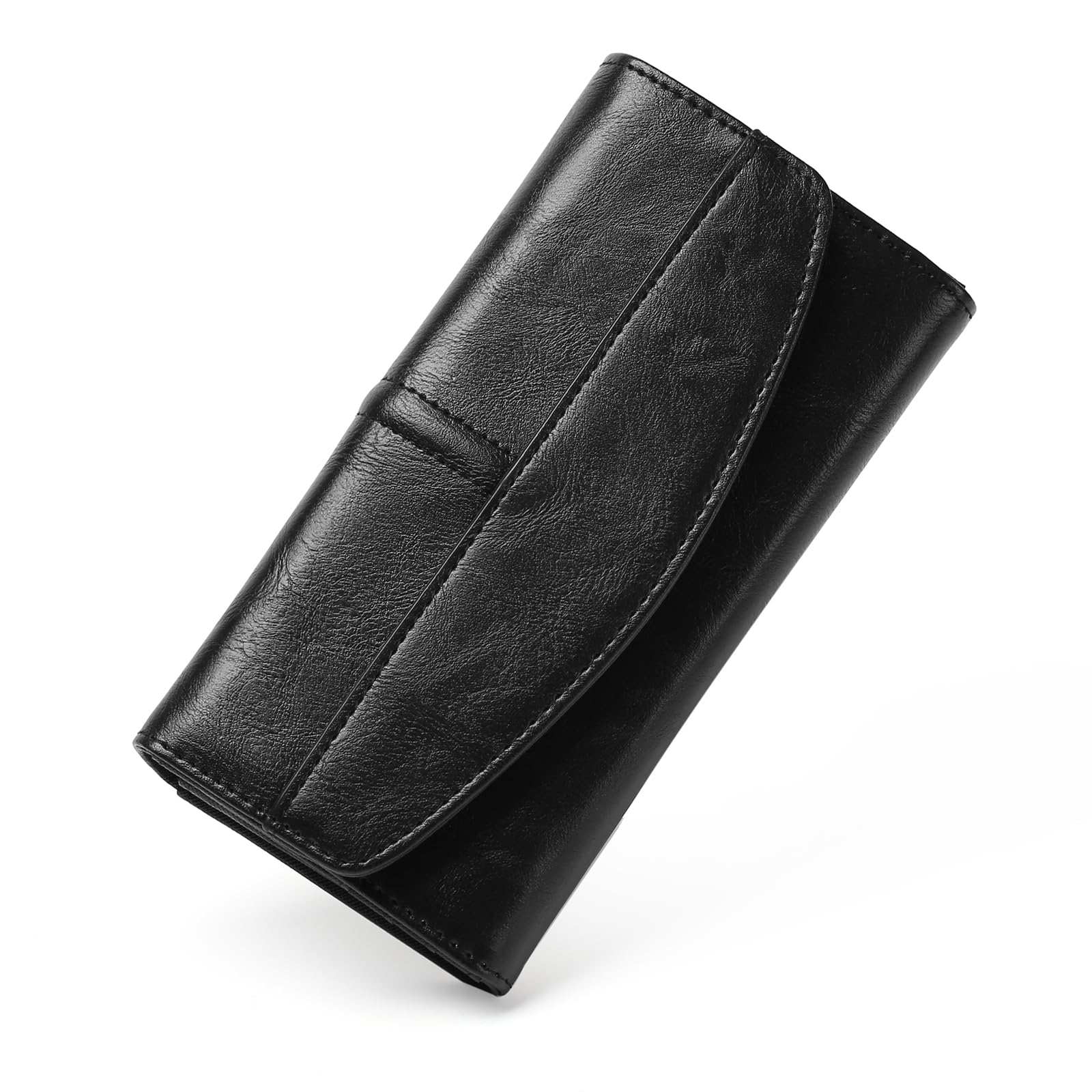 RNIEGA Womens Wallet Large Capacity Leather RFID Blocking Wallets for Women Clutch Credit Card Holder with Zipper Pocket