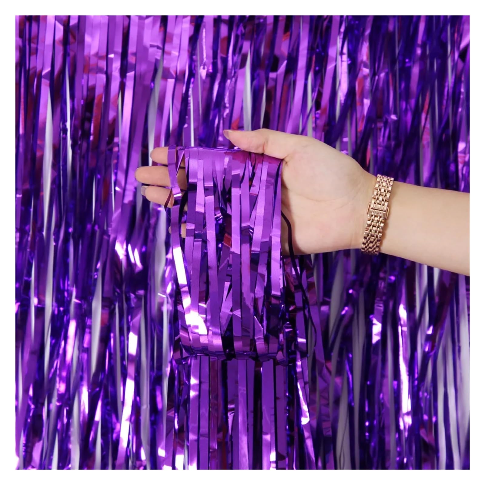 EnxJire Fringe Backdrop Curtain Tinsel Foil Fringe Curtains Photo Backdrop Streamers Curtain for Background(Color 19,2Pack-1X2M)