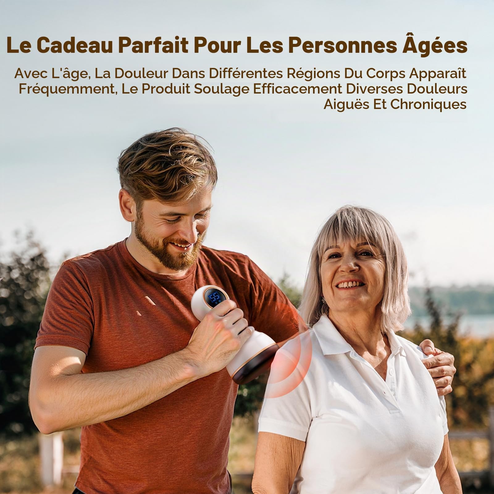 Robofun 5.0 Appareil de massage neuropathie lymphatique, soulagement de la douleur et relaxation pour les pieds, les mains, le dos, masseur d'ondes de choc Gua avec 30 fonctions de chauffage par