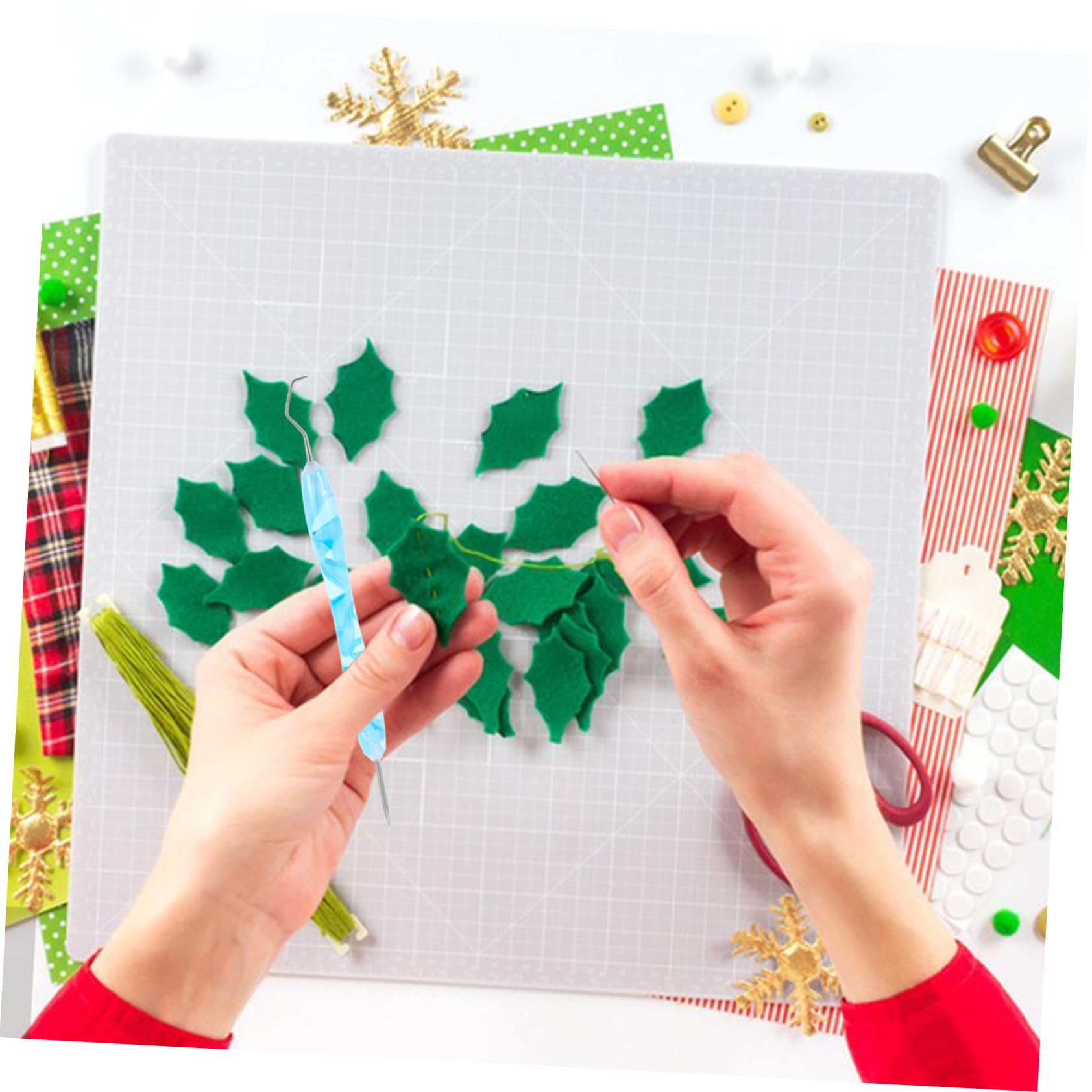 HOMSFOU 4 Set Kit Strumenti per Diserbo Fai Da Te per Creazioni Artigianali Punta Dritta e Ganci Corti Materiali Resistenti e Facili per Progetti Creativi e Occasionali