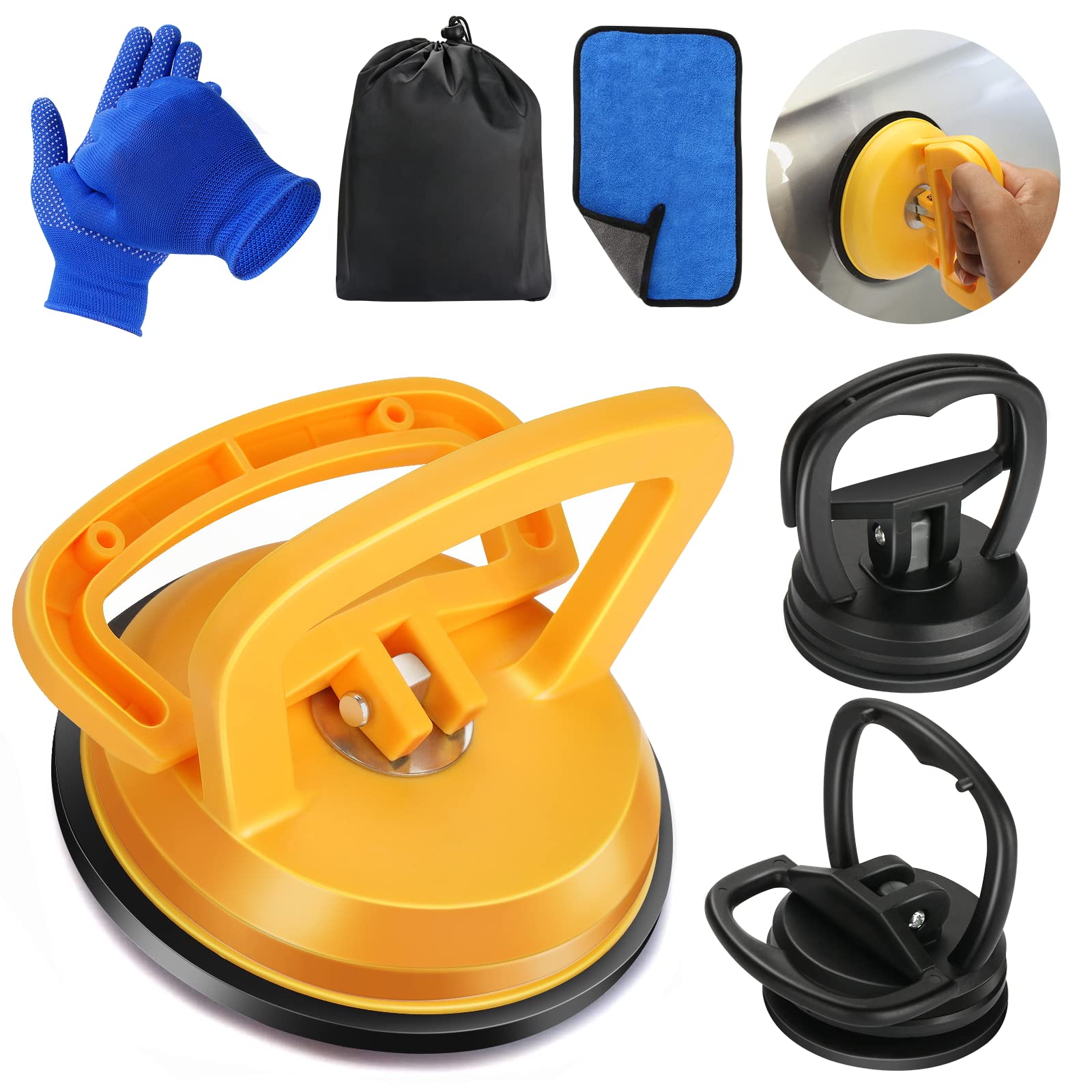 Suction Cup Dent Puller, Car Dent Puller Remover，3 Pack Powerful Dent Removal Kit Dent Puller Kit, Dent Remover Tool for Car Dent Repair， Glass, Tiles, Mirror, Granite Lifting, and Objects Moving