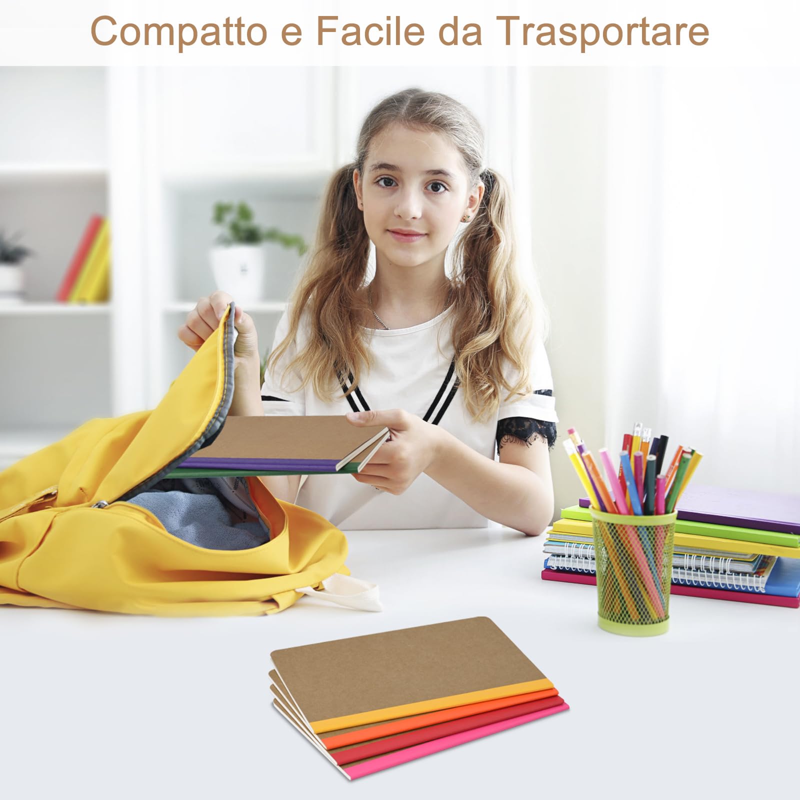 ZCZN Quaderno A5 Con Dorso Arcobaleno Vivace, 12 Pezzi, Quaderni a Righe, 30 Fogli