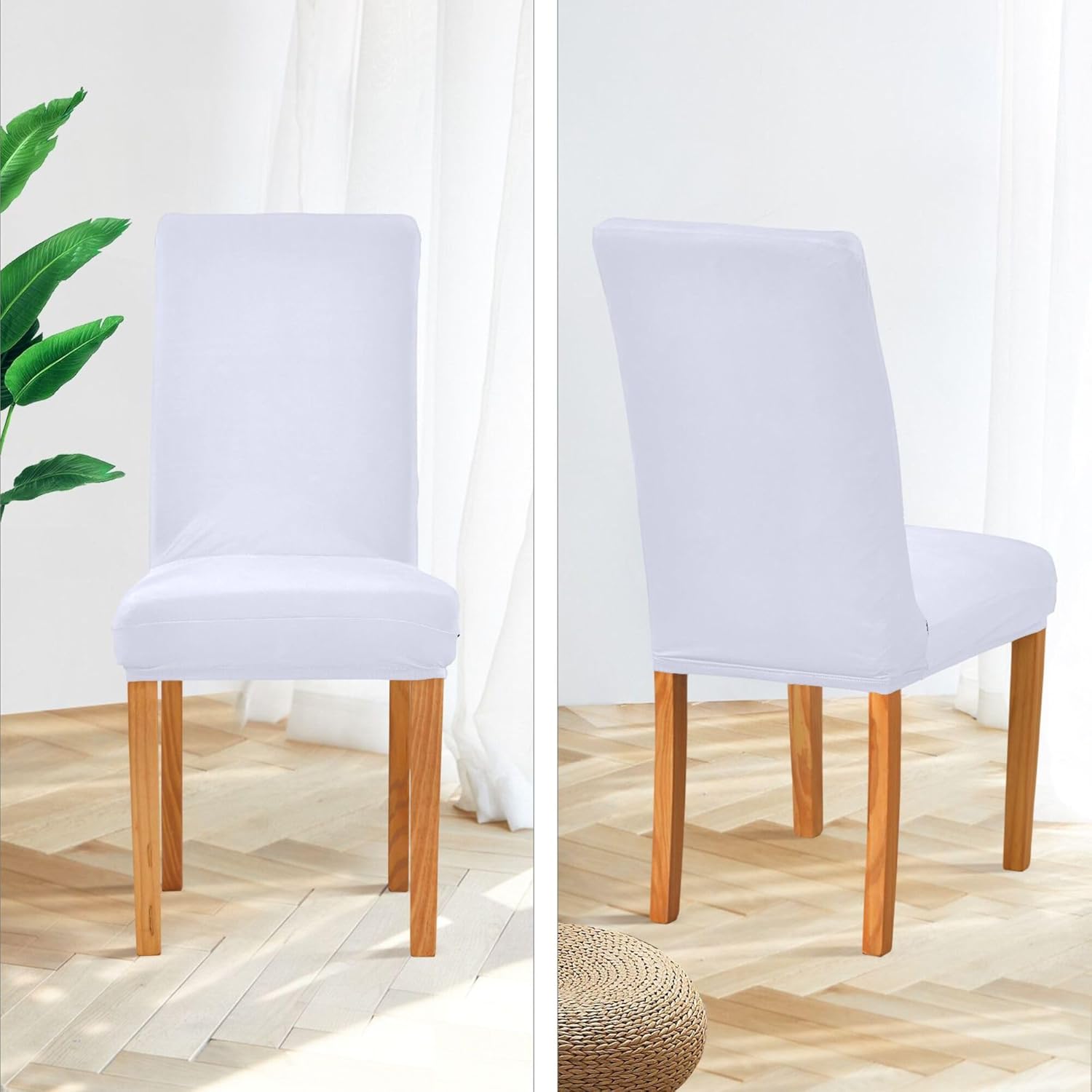 Lavender Dining Room Chair Covers Set of 4,Removable Washable Kitchen Chair Slipcovers for Dining Room,Hotel,Ceremony,Christmas Decoration/Home Decor Seat Cover