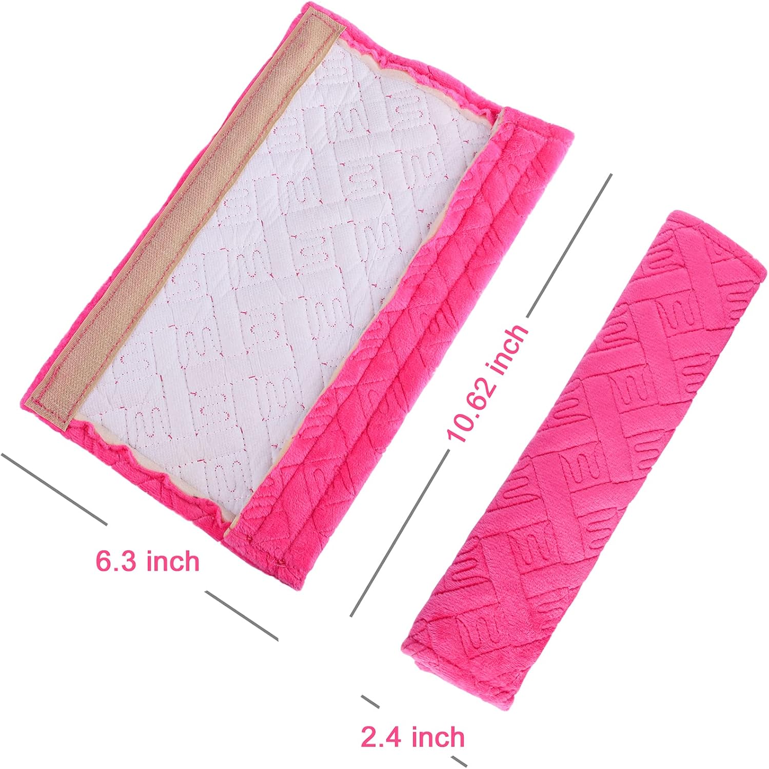 JUSTTOP 2-Pack Universal Car Seat Belt Pads Cover for A More Comfortable Driving, Seat Belt Shoulder Strap Covers Harness Pad for Car/Bag(Deep Pink) : Automotive