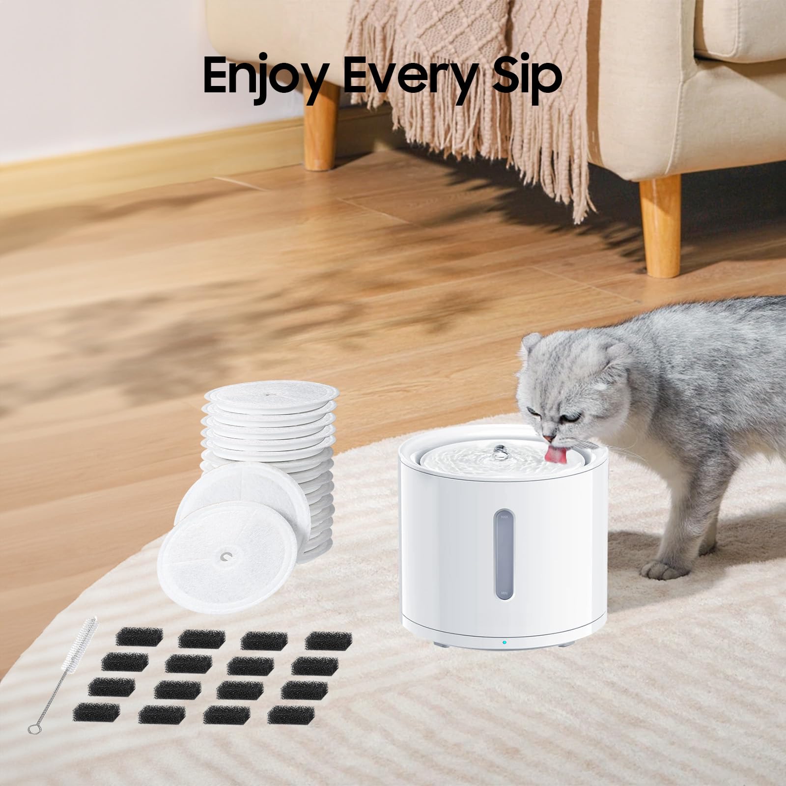 16 filtros de fuente de agua 3.0 para mascotas y gatos, aptos para E versweet Solo 2/Solo SE, E versweet 3 Pro/2S/3, incluyendo filtros de repuesto y filtro de bomba de espuma reemplazado (16 piezas)