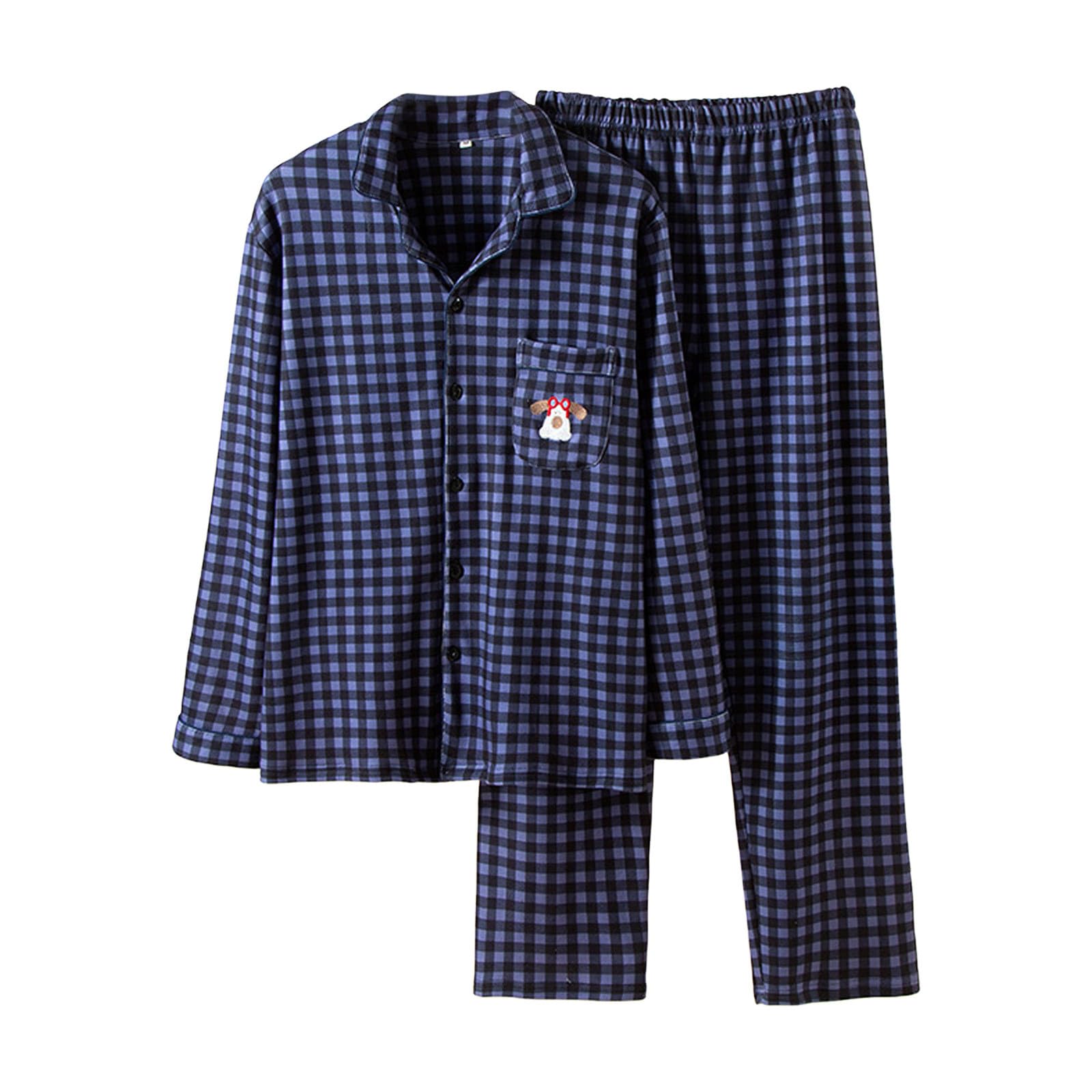 Pigiama Uomo Cotone Lungo Completo Casa Morbido | Completo Notte Uomo in Cotone Lungo, Morbido e Traspirante, Ideale per Primavera, Autunno e Casa